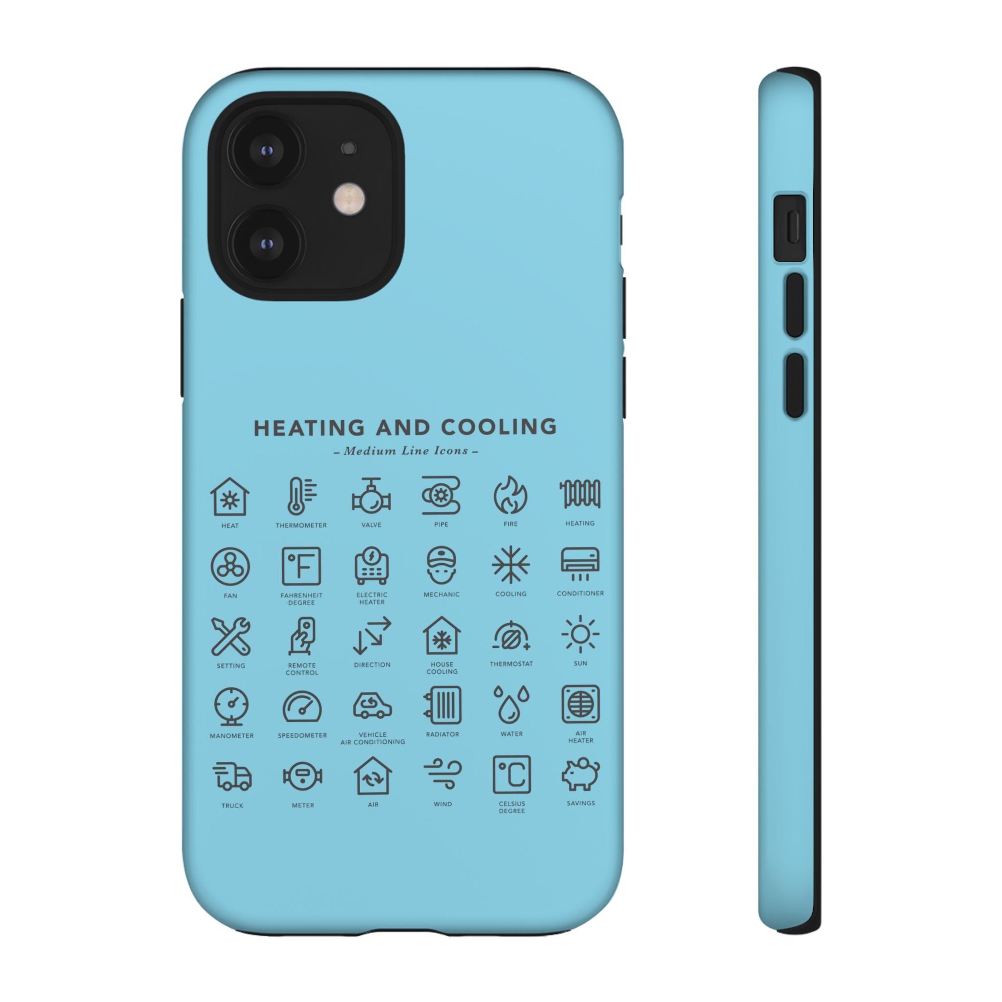 Heating and Cooling Icons Phone Case – HVAC Technician Protective Phone Cover