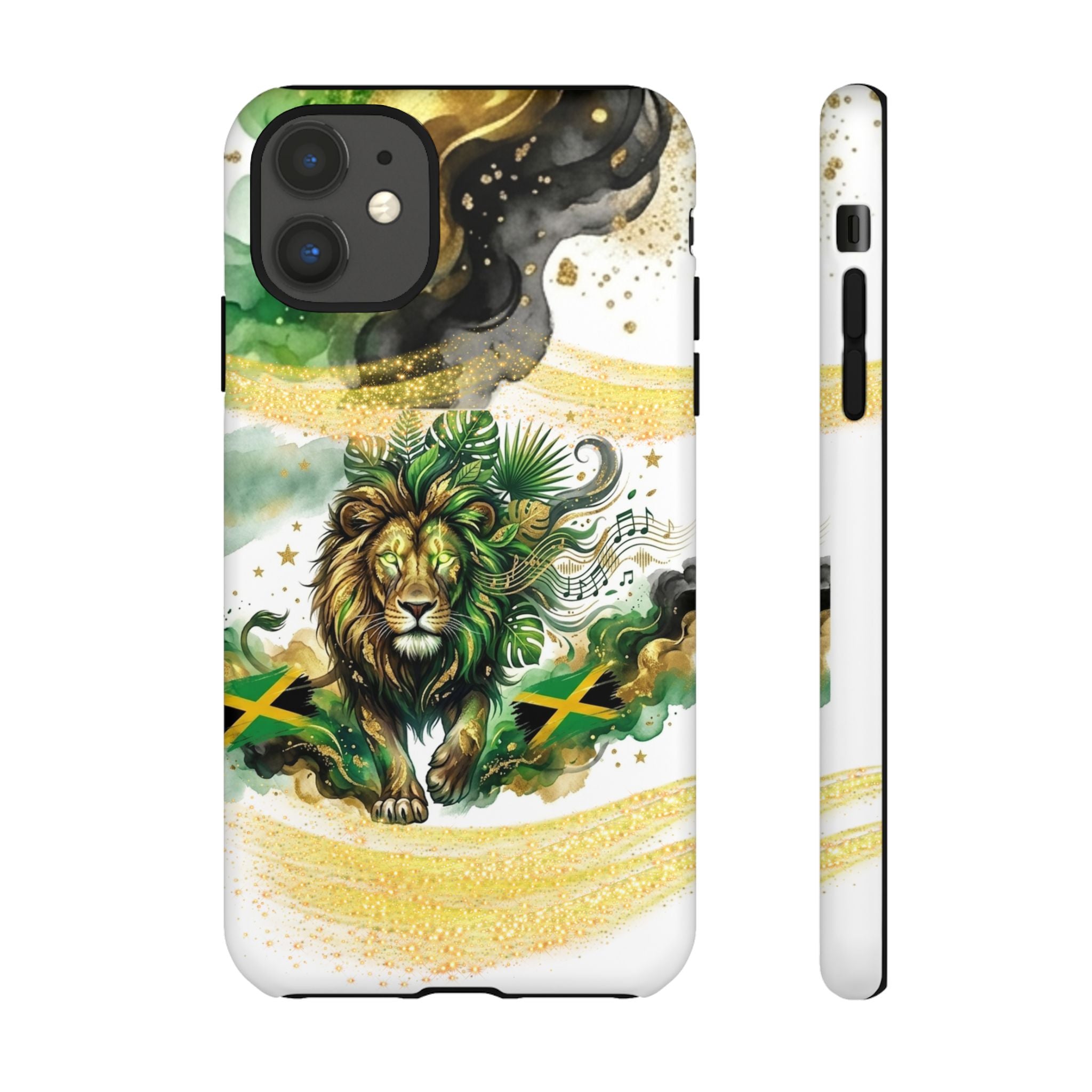 Reggae Lion Phone Case — Jamaican Flag Rasta Art Tough Phone Cover