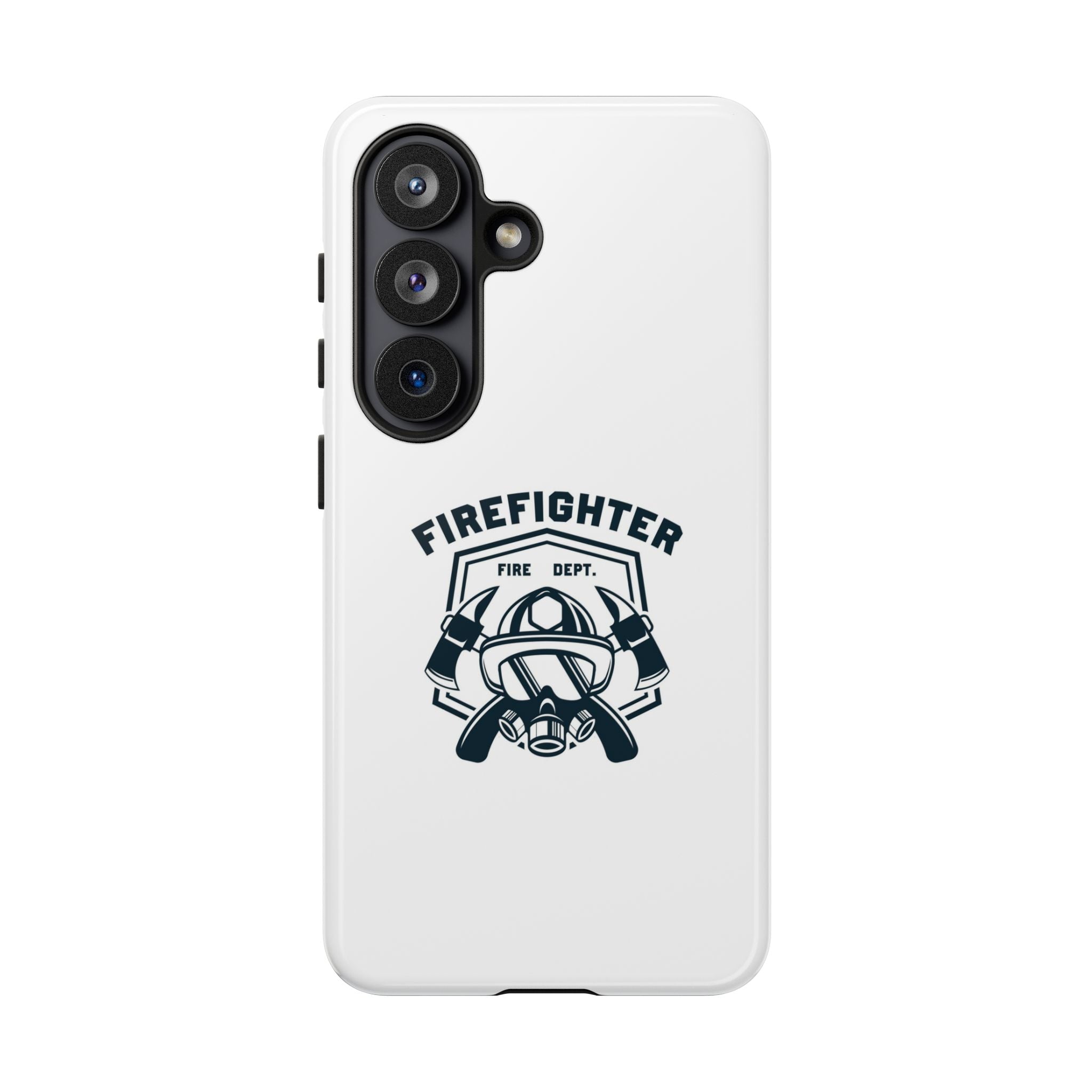 Firefighter Tough Phone Case — Fire Dept Helmet & Axes Protective Cover