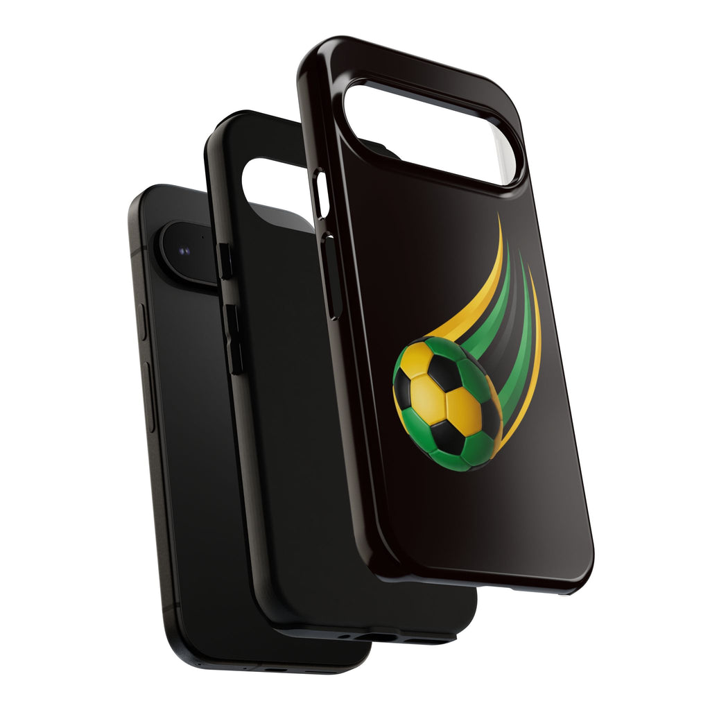 Soccer Comet Tough Phone Case – Green & Yellow Football Design