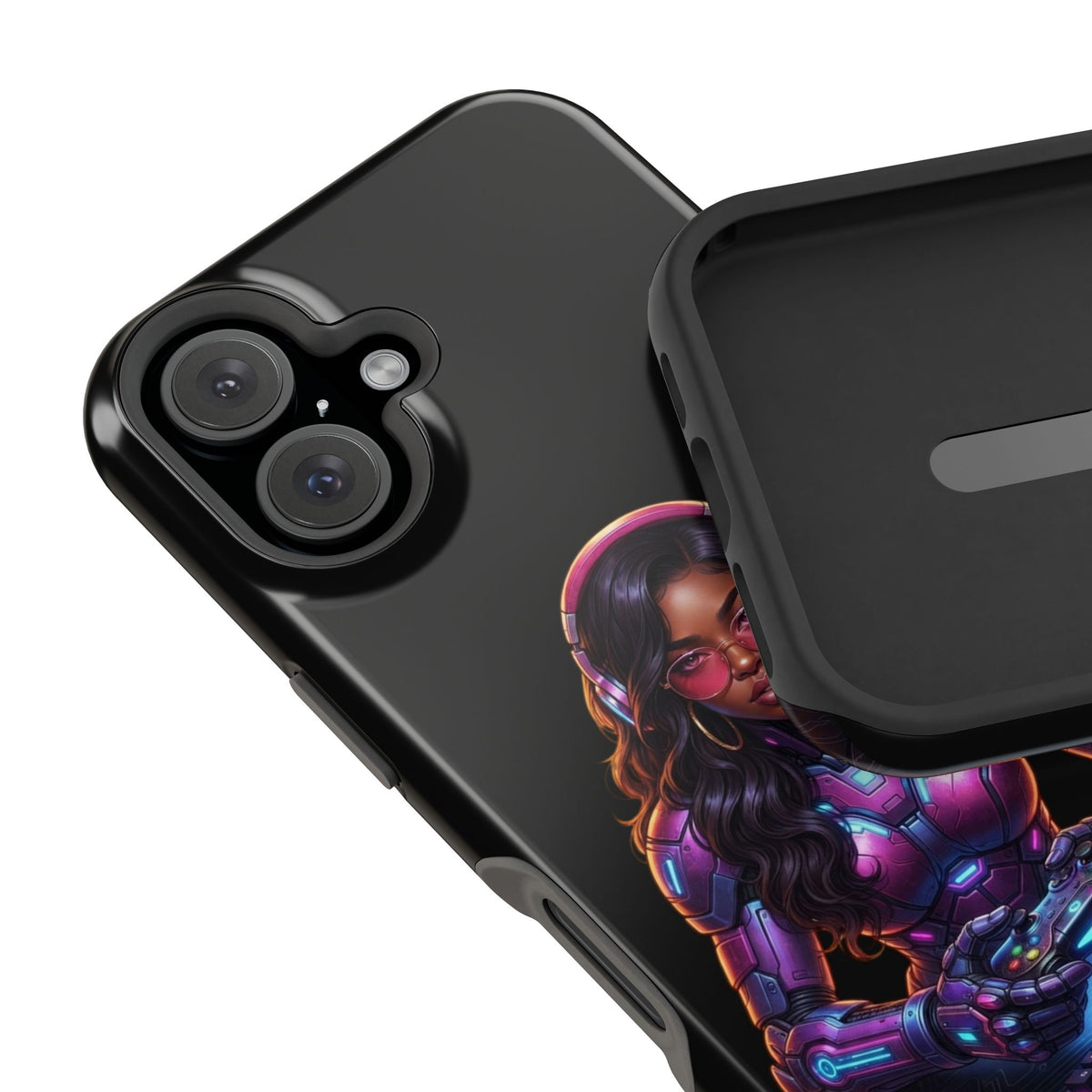Gamer Girl Cyber Armor Phone Case — Impact‑Resistant Protective Cover