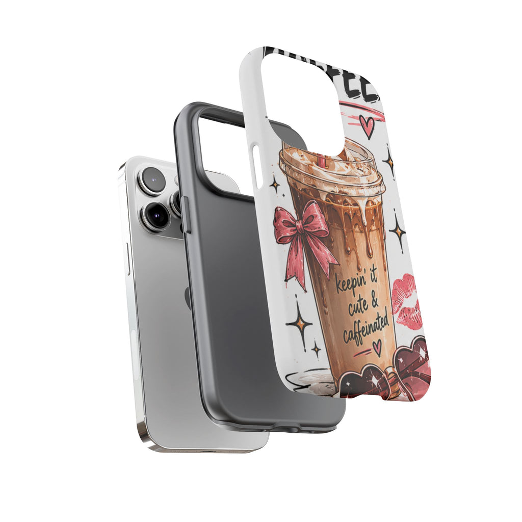 Phone Case — "Keepin' It Cute & Caffeinated" Iced Coffee Design