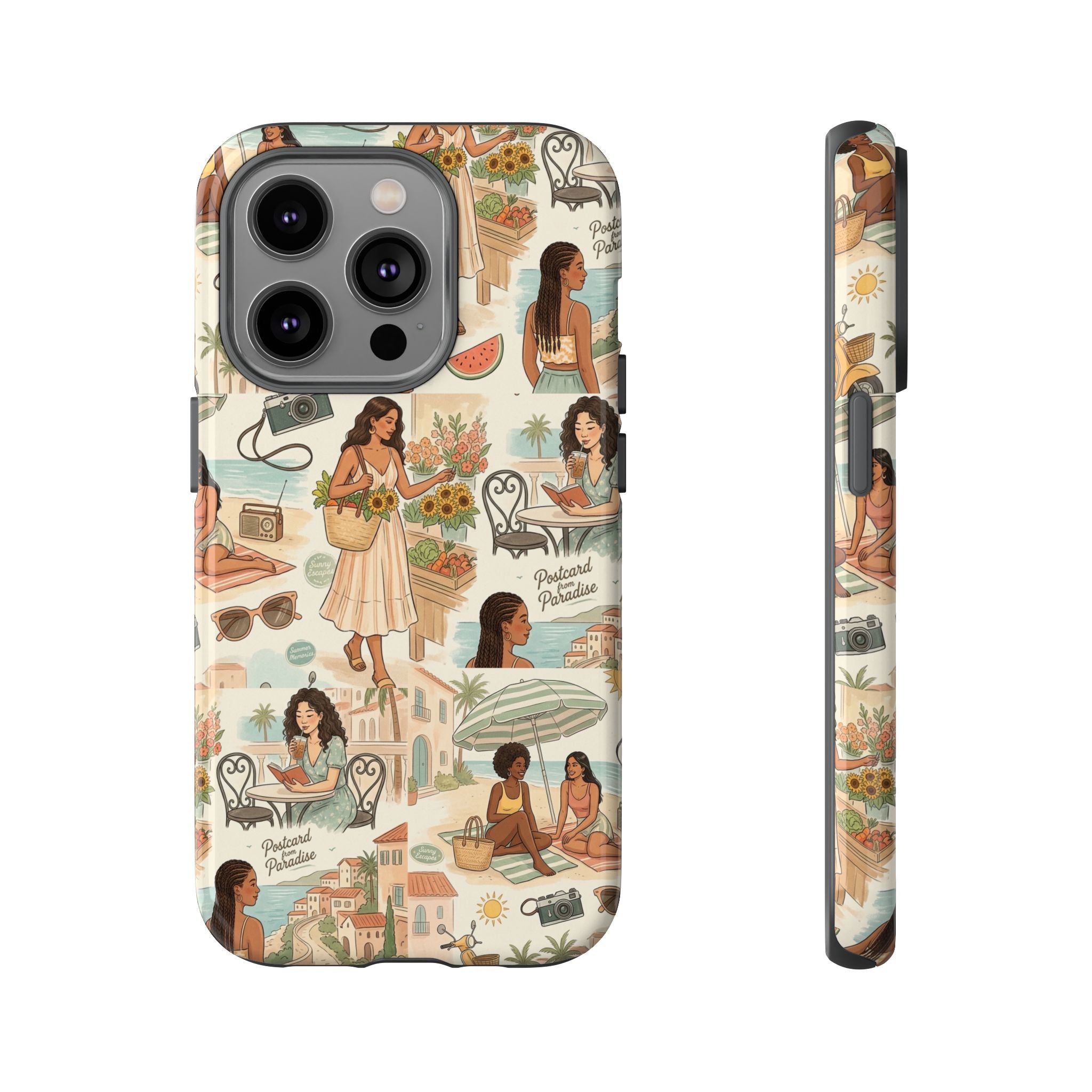 Tropical Vacation Phone Case — Vintage Beach Women Pattern