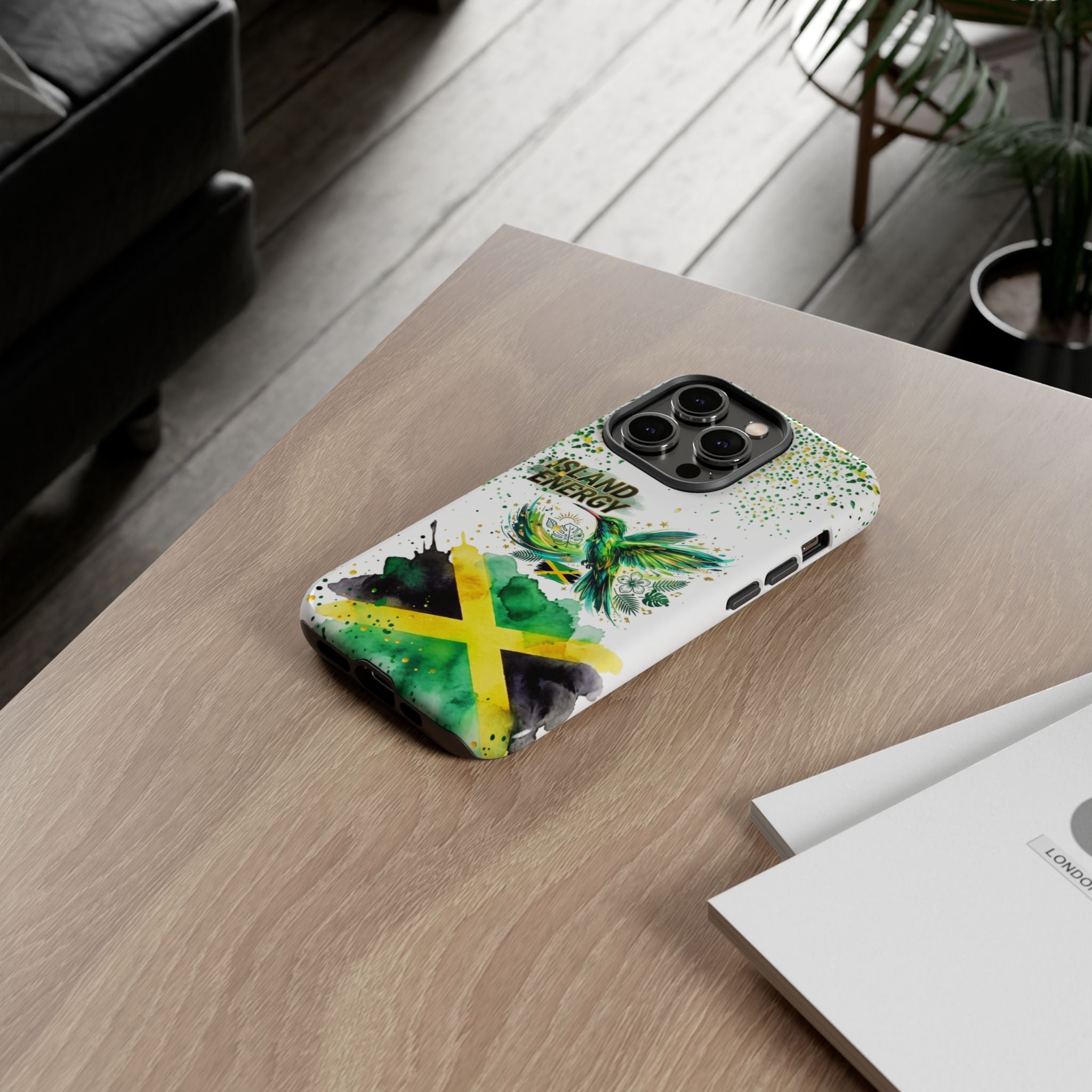 Island Energy Tough Phone Case — Colorful Hummingbird & Tropical Sunset Protective Cover