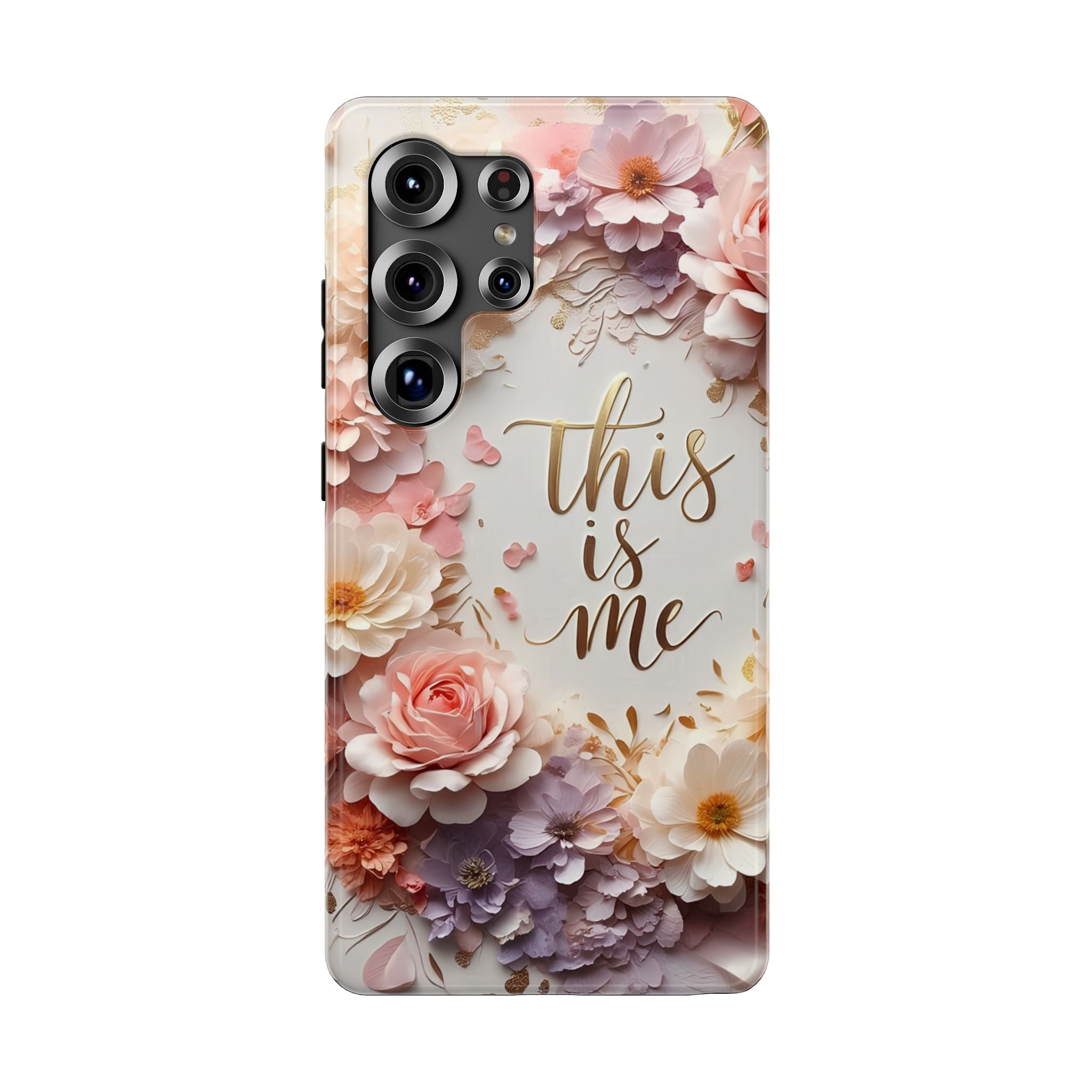Floral "This Is Me" Phone Case — Impact-Resistant Floral Protective Cover