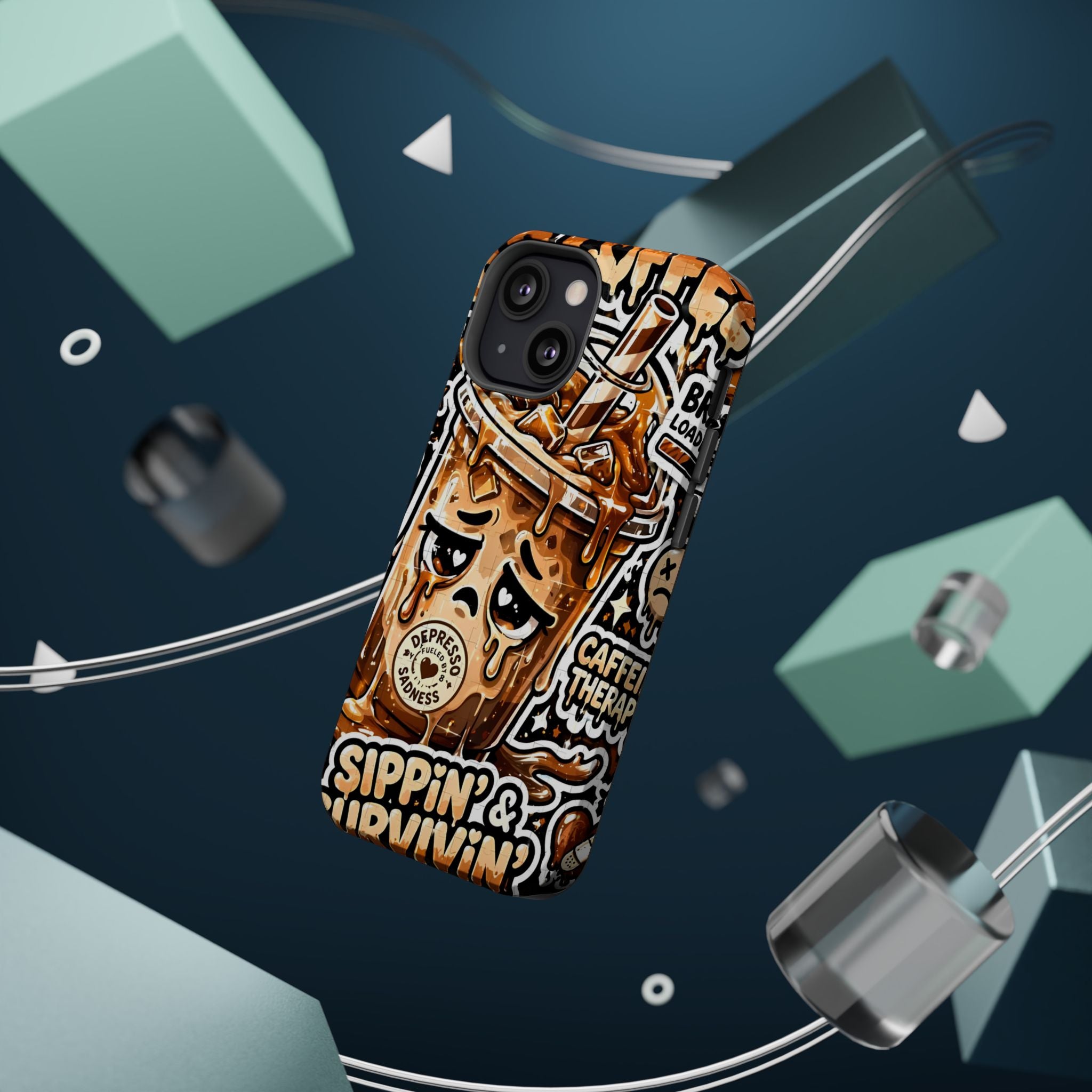 Iced Coffee Phone Case — “Sippin' & Survivin'” Magnetic Impact-Resistant Case