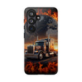 Truck Flames Phone Case — Bold Semi-Truck Globe Design