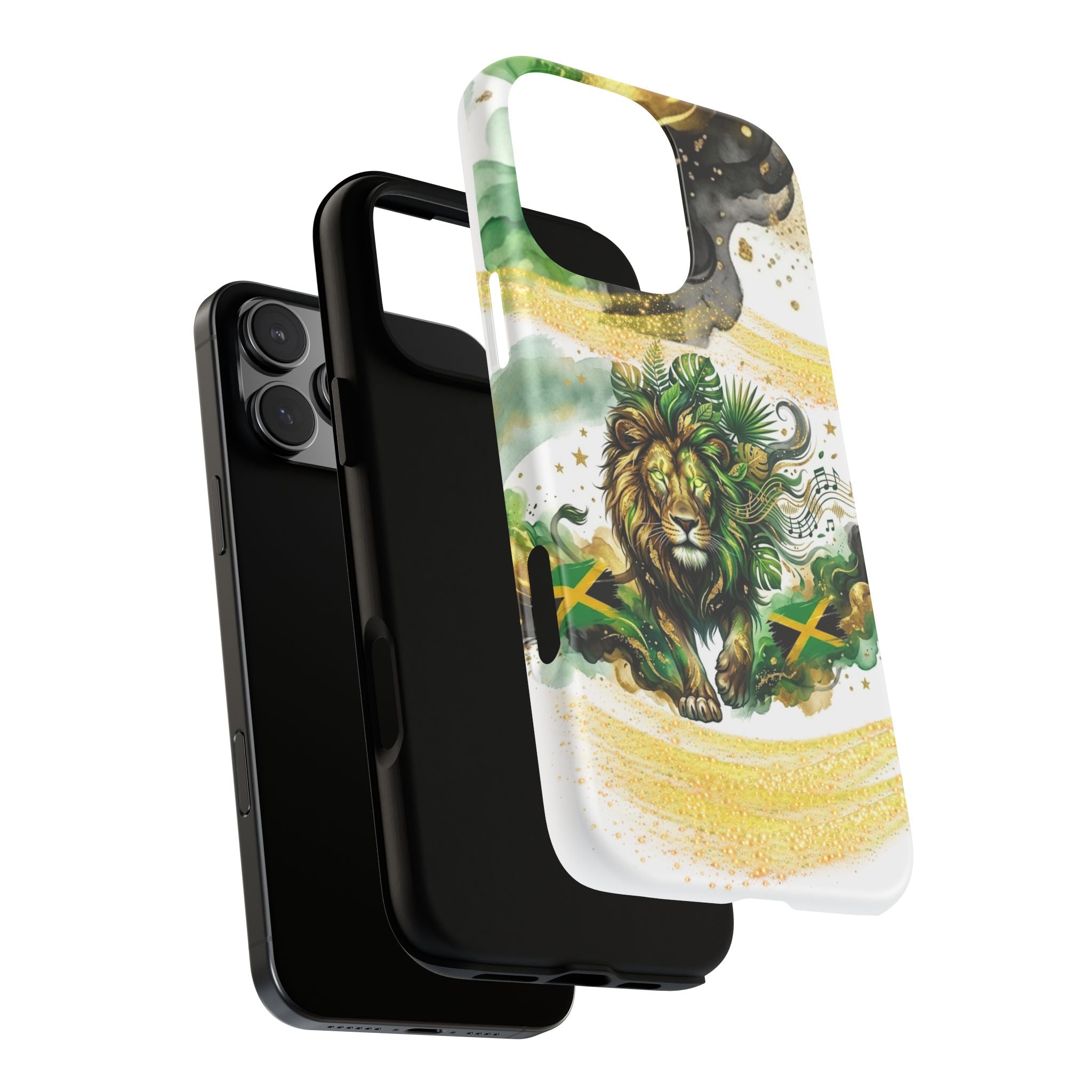 Reggae Lion Phone Case — Jamaican Flag Rasta Art Tough Phone Cover