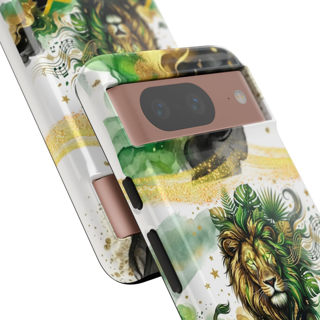 Reggae Lion Phone Case — Jamaican Flag Rasta Art Tough Phone Cover