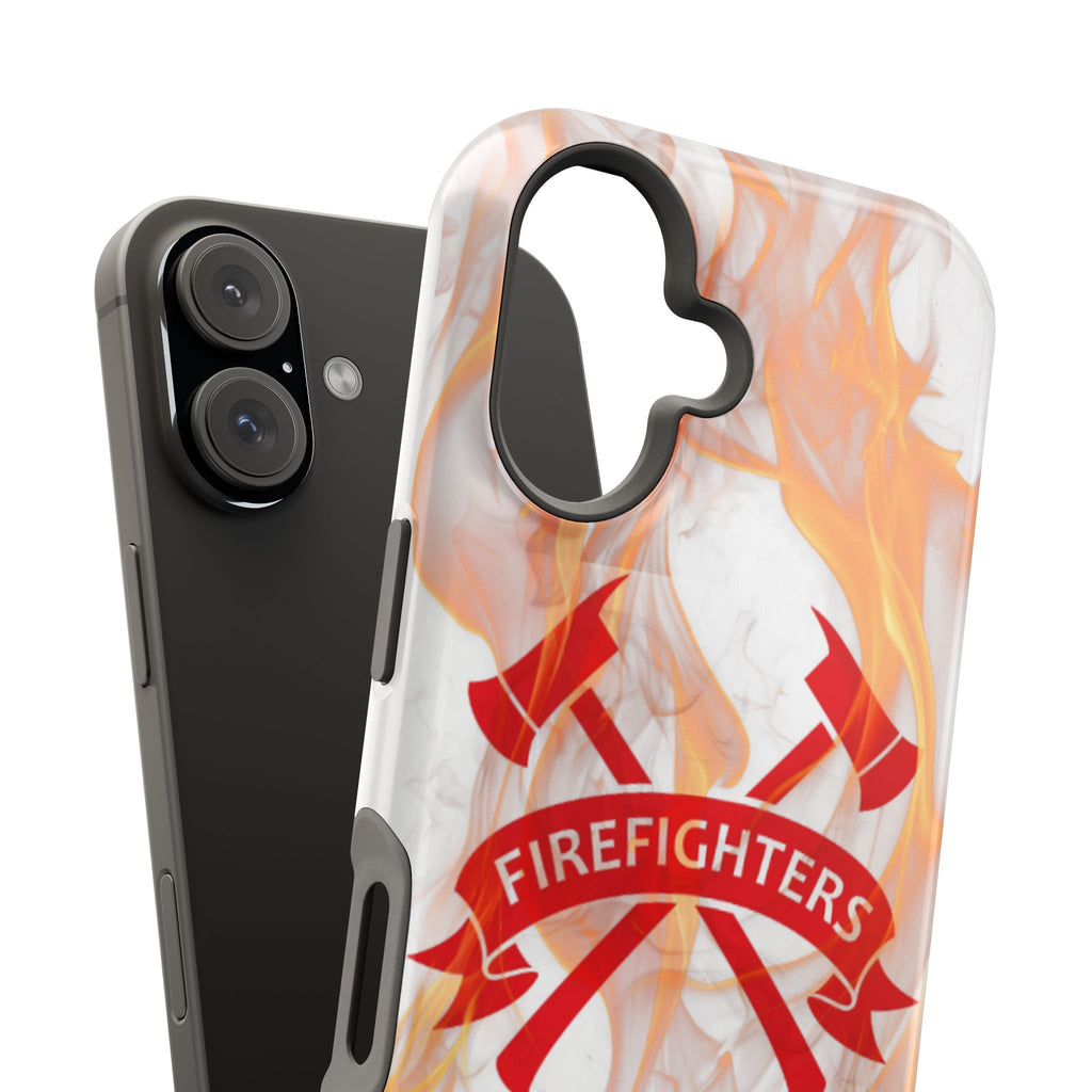 Firefighters Magnetic Impact-Resistant Phone Case — Flame Design with Maltese Cross