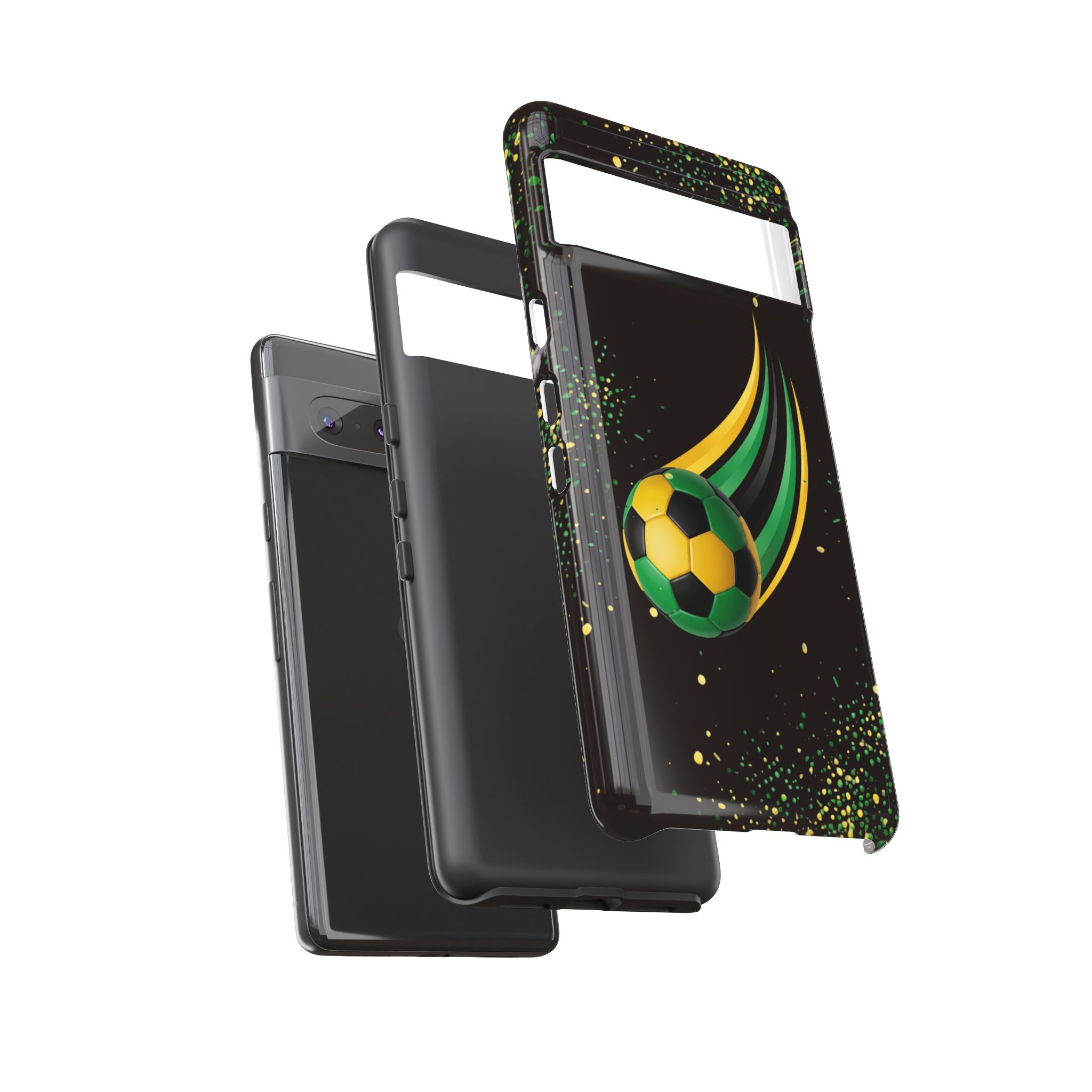 Soccer Comet Tough Phone Case – Green & Yellow Football Design