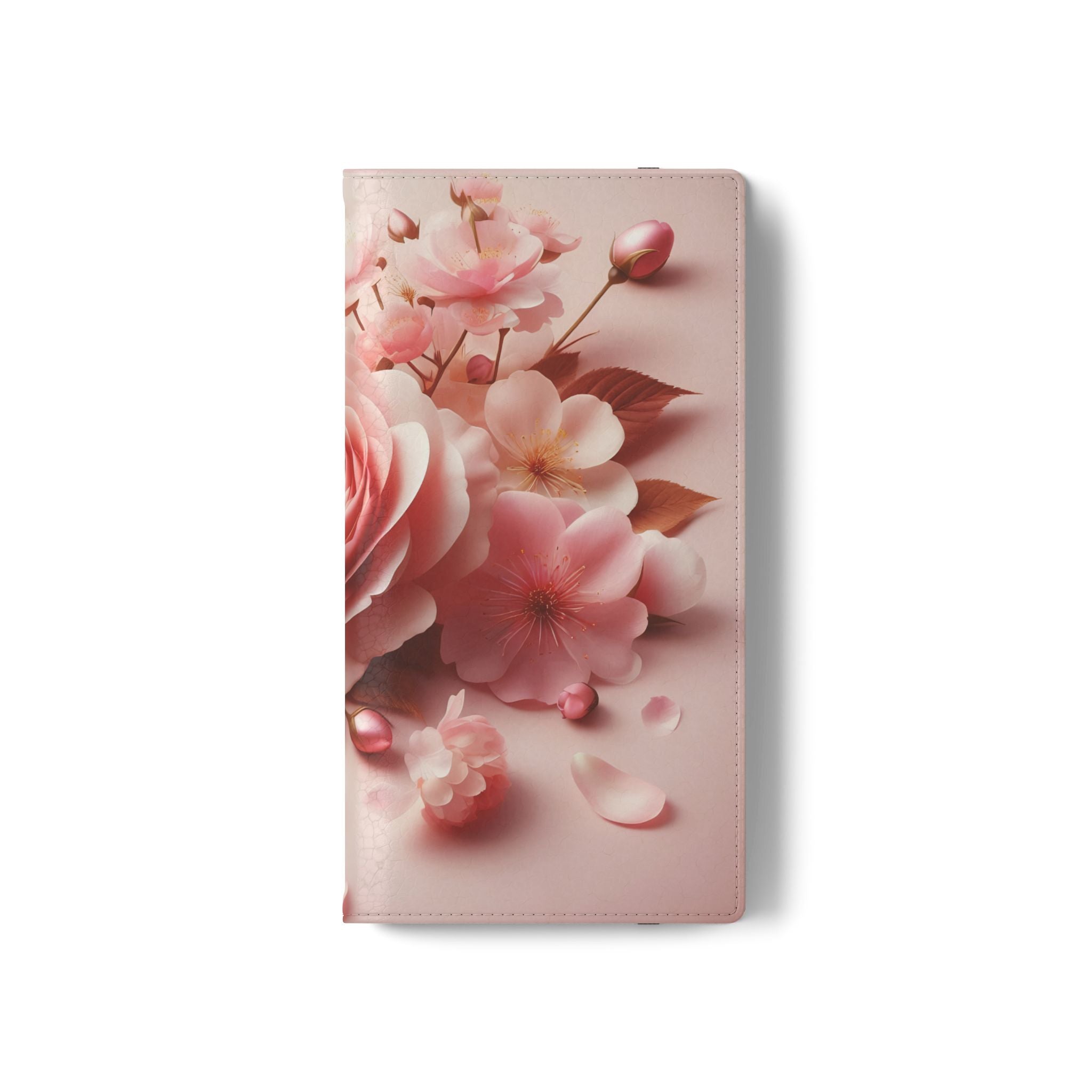Floral Rose Flip Case — Pink Blossom Wallet Phone Cover
