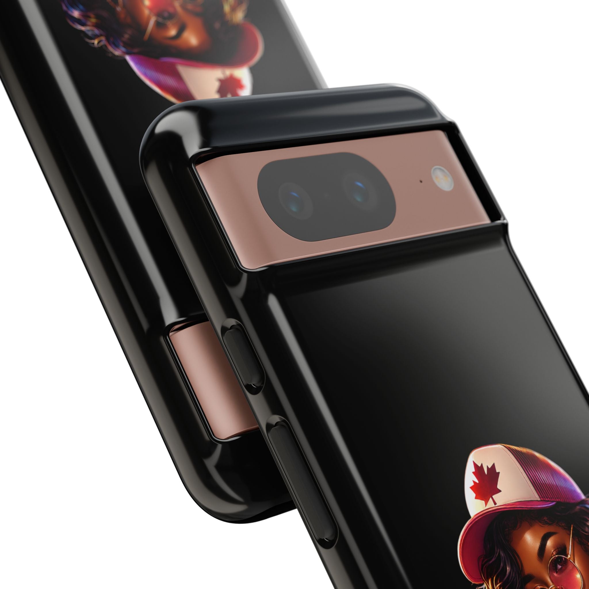 Canadian Vibes Phone Case — Afrobeat Girl with Headphones & Passport Design