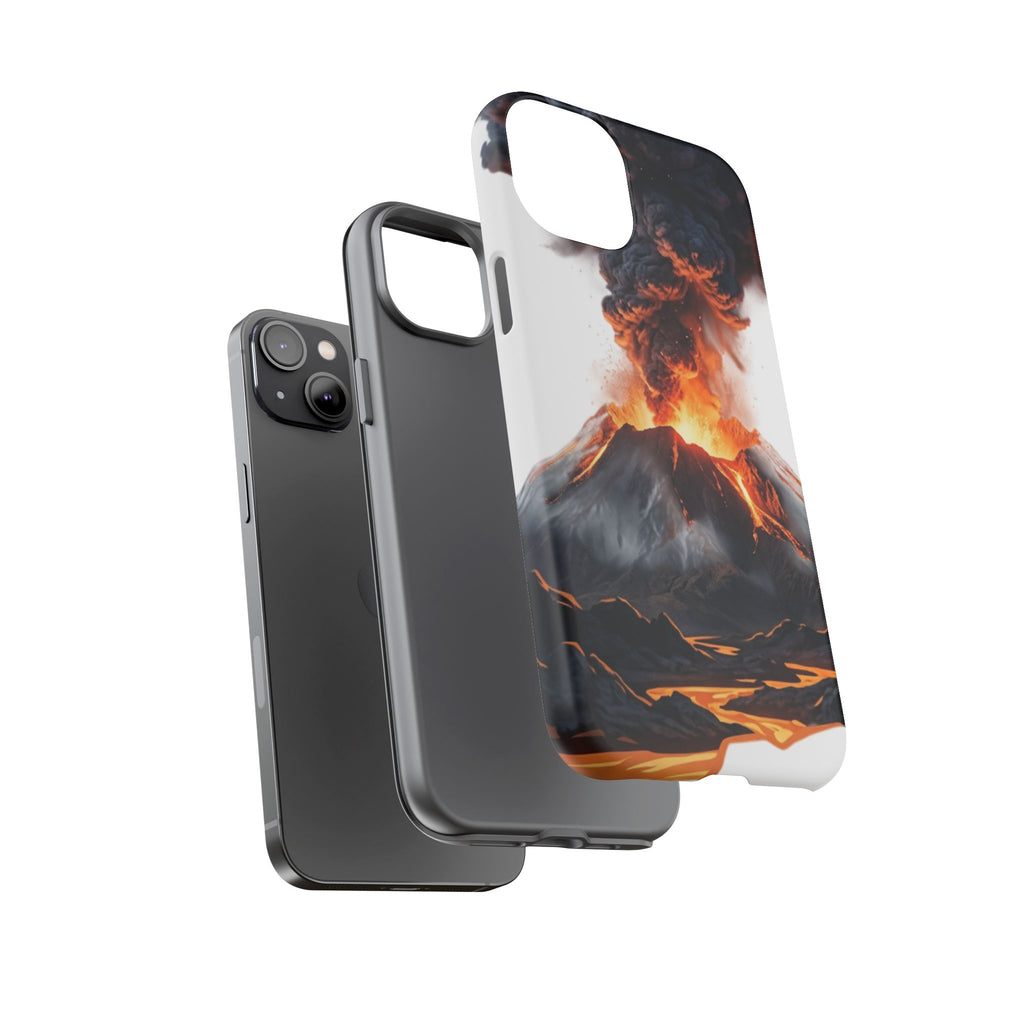Volcano Eruption Tough Phone Case — Fiery Lava Protective Cover