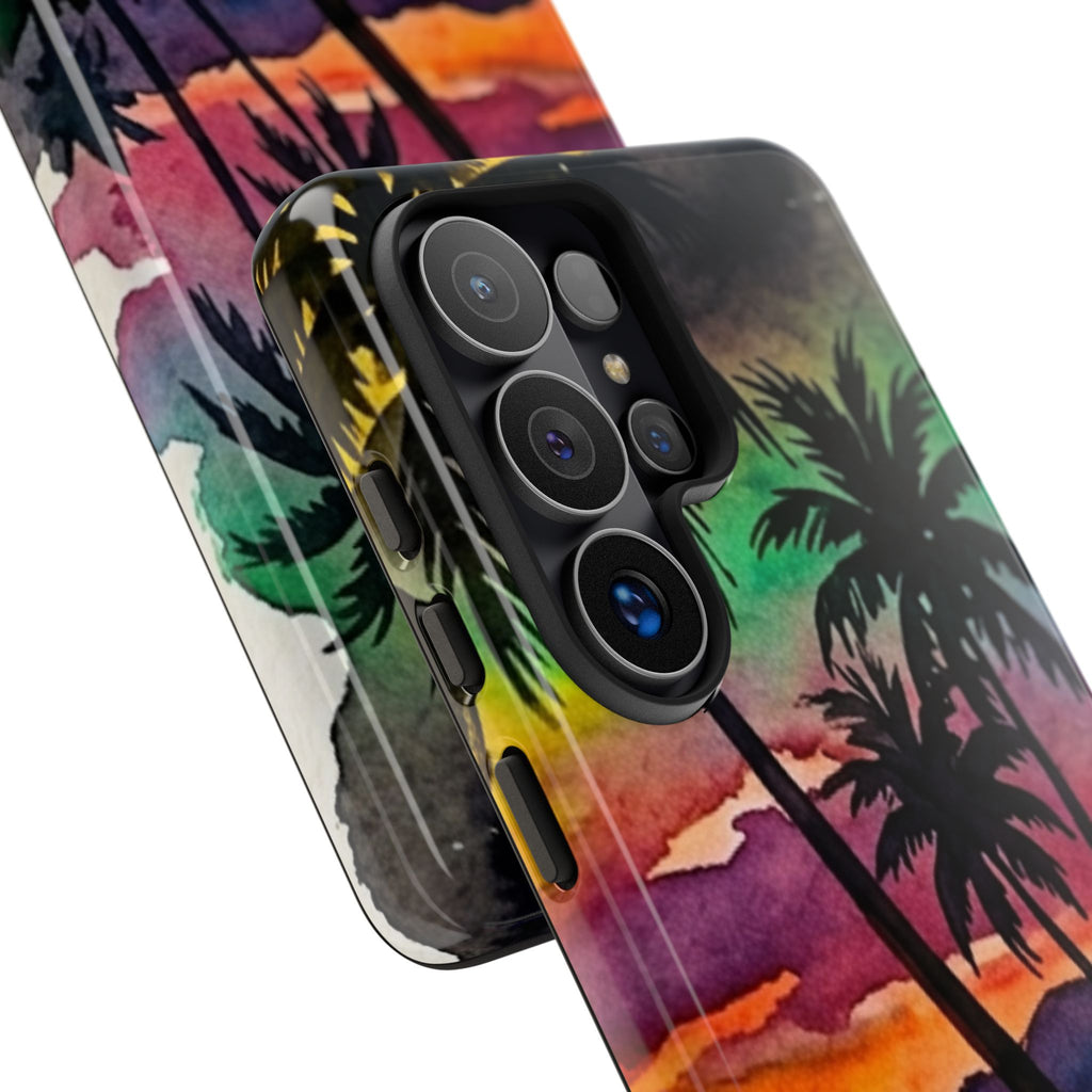 Tropical Sunset Phone Case – Palm Tree Beach Protective Cover