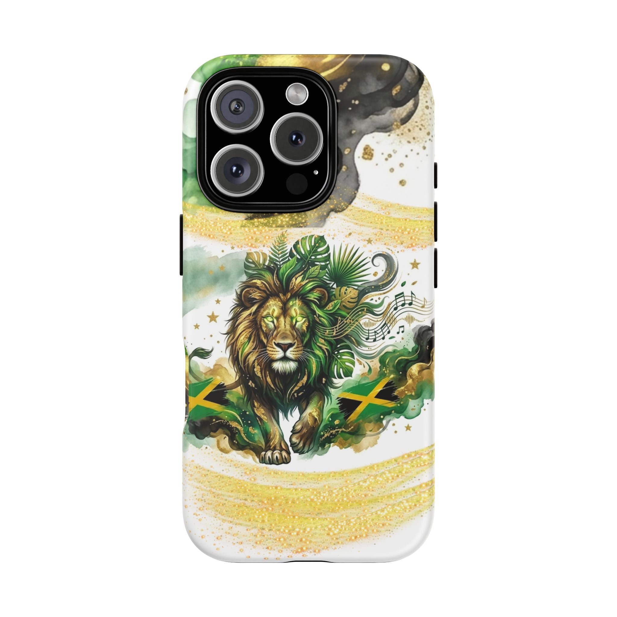 Reggae Lion Phone Case — Jamaican Flag Rasta Art Tough Phone Cover