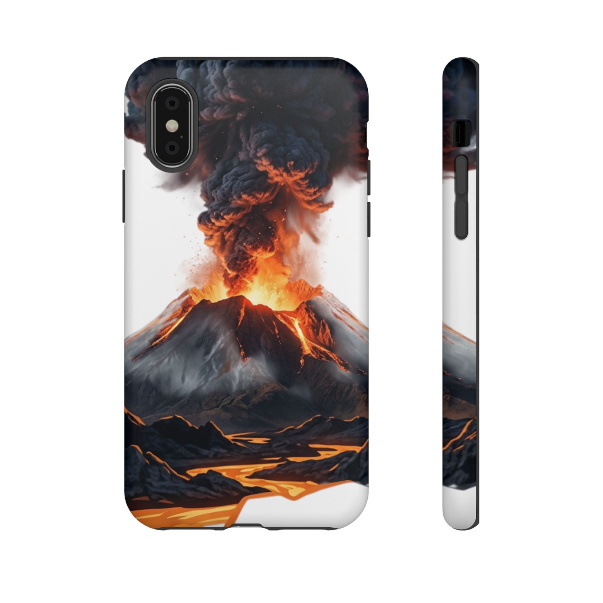 Volcano Eruption Tough Phone Case — Fiery Lava Protective Cover