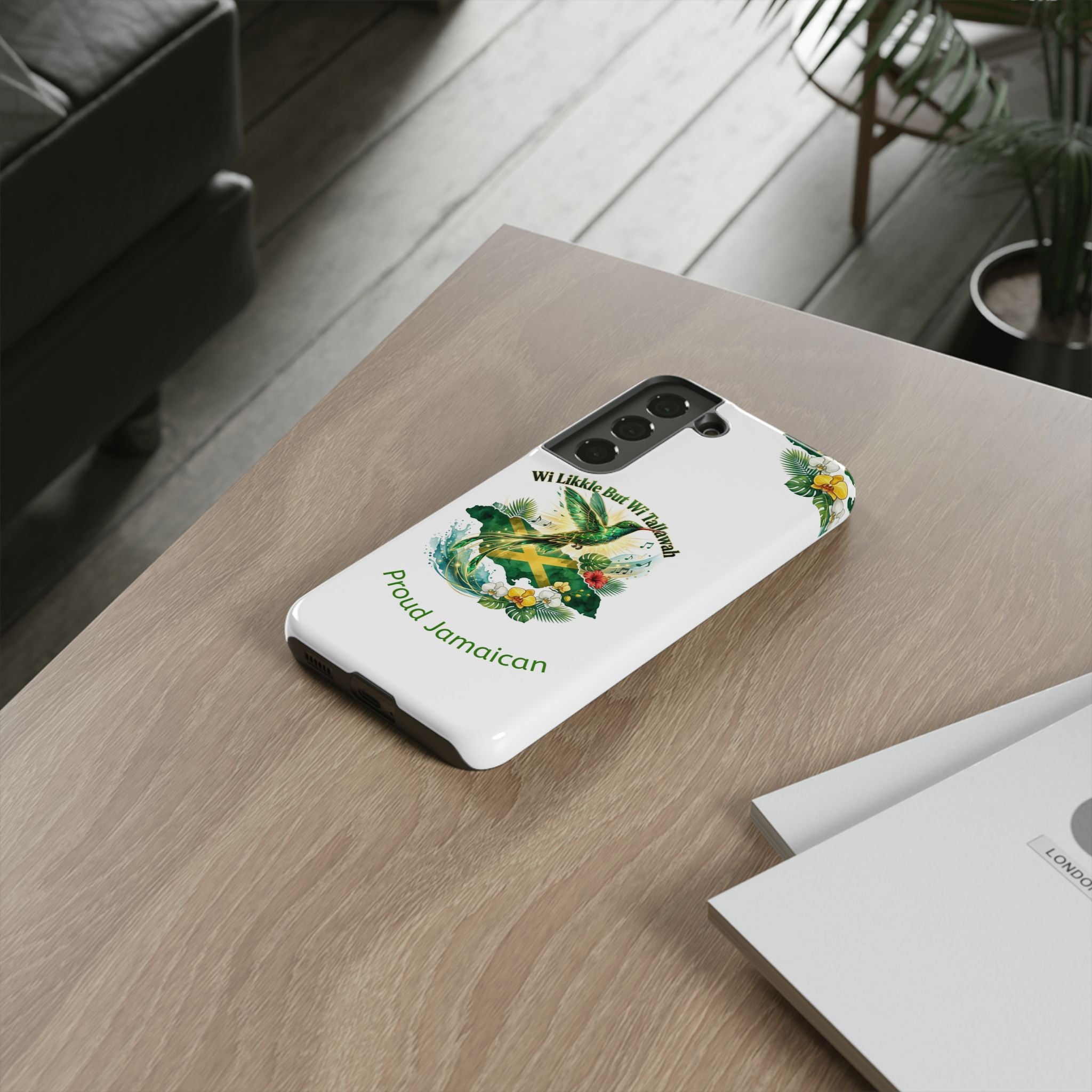 Jamaica Hummingbird Phone Case — “Wi Likkle But Wi Tallawah” Tropical Protective Cover