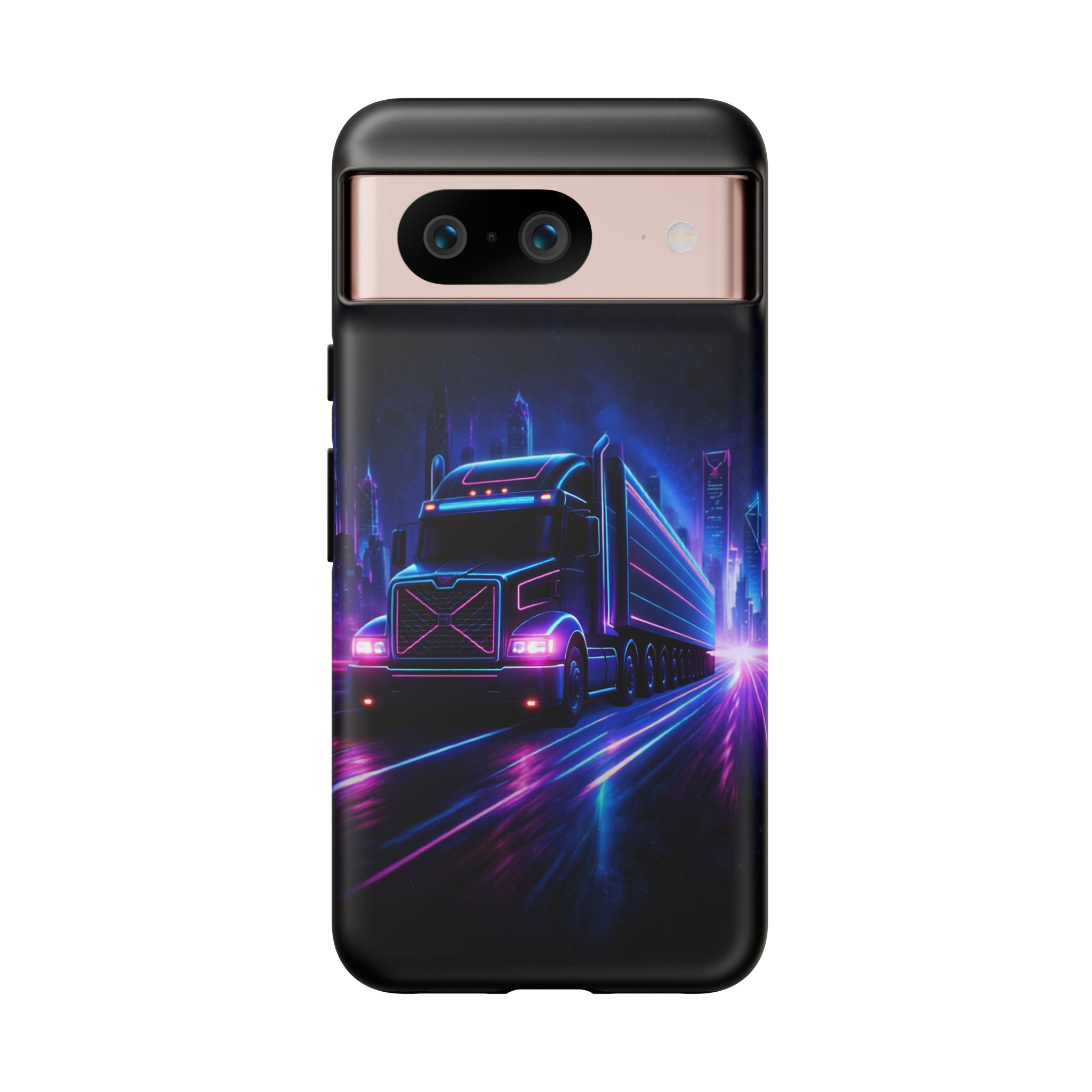 Neon Retro Rig Phone Case — Trucker Semi Truck Nightscape Protective Case