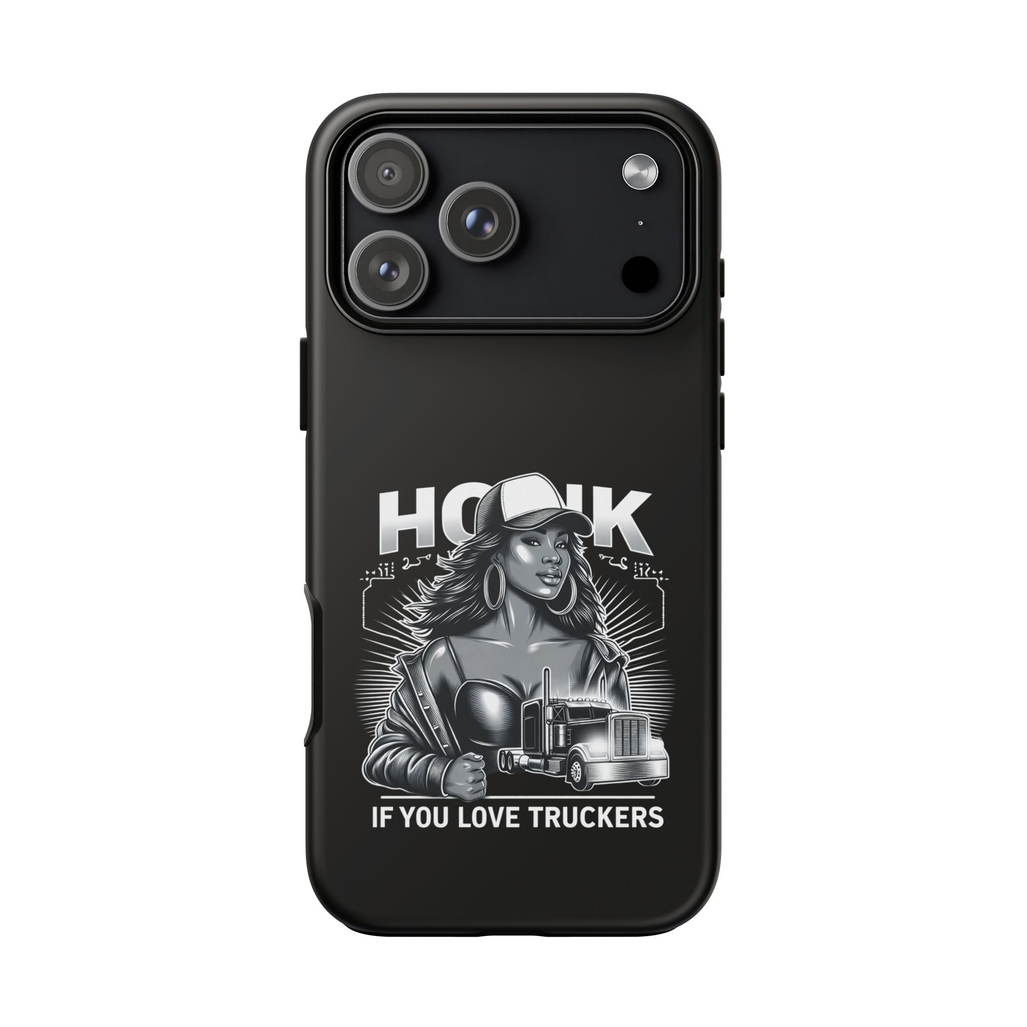 Phone Case — 'Honk' Trucker Girl Retro Semi Truck Protective Case