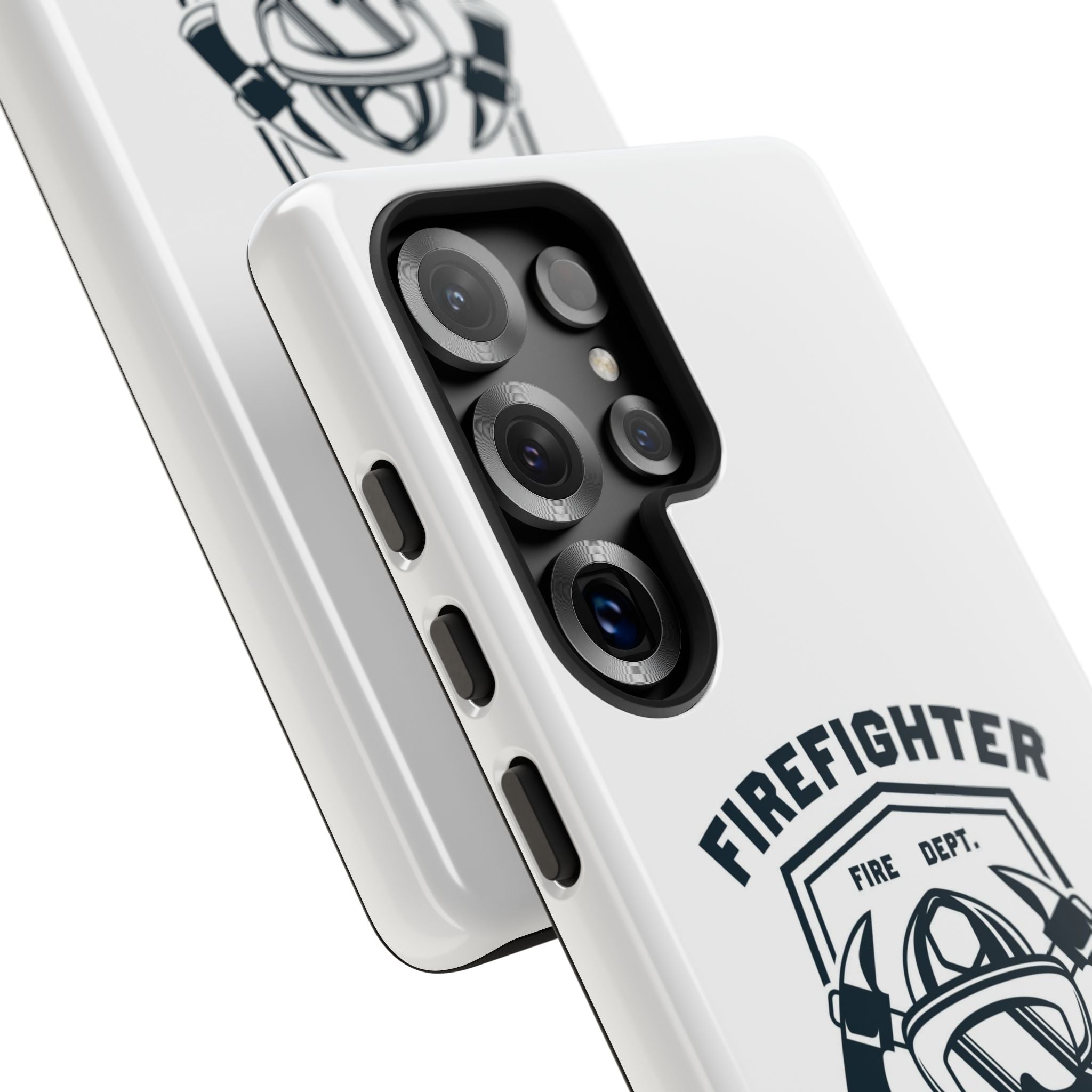 Firefighter Tough Phone Case — Fire Dept Helmet & Axes Protective Cover