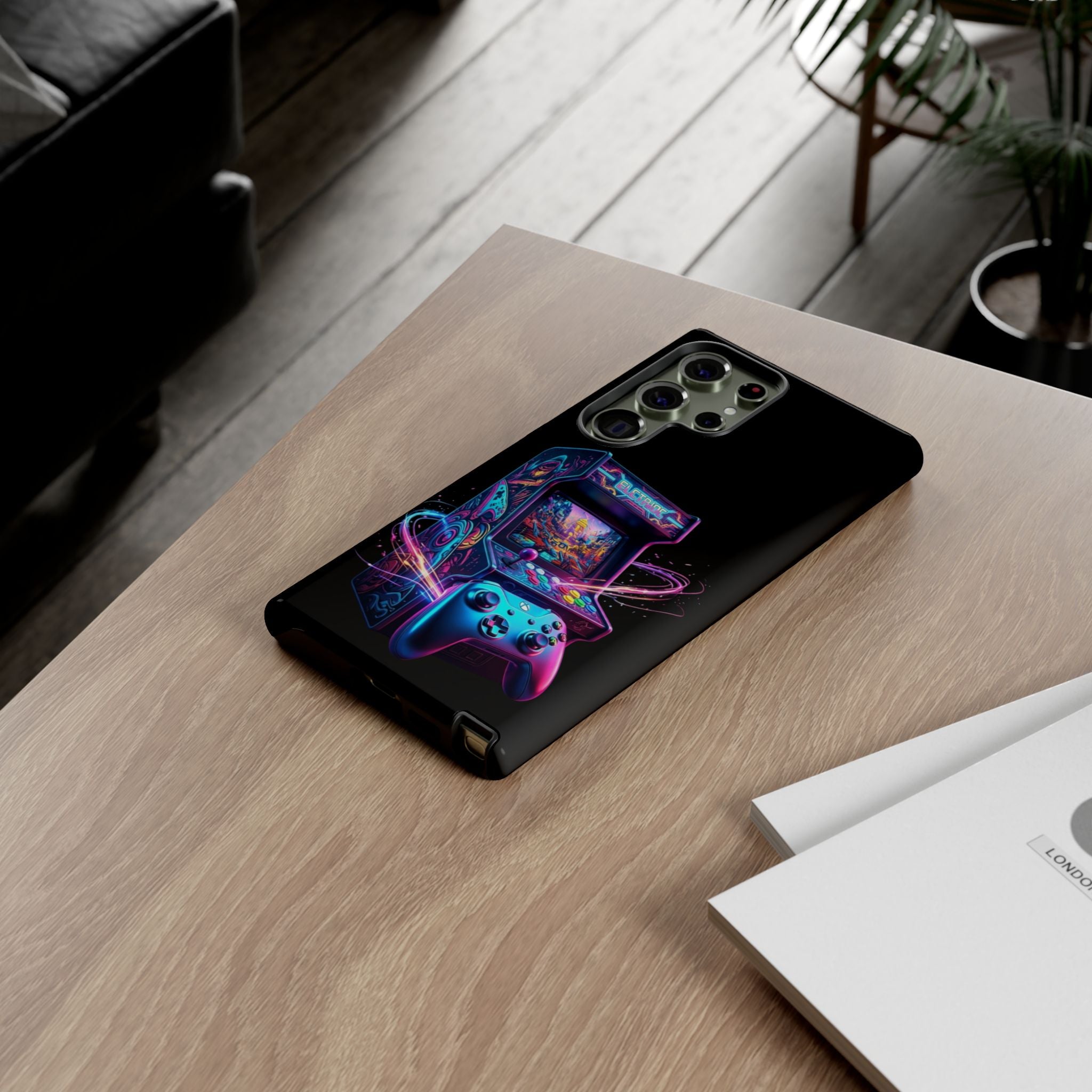 Retro Arcade Phone Case — Neon Gaming Controller Design