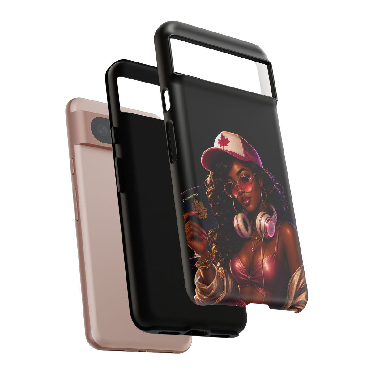 Phone Case - Cool Urban Woman with Headphones & Maple Hat