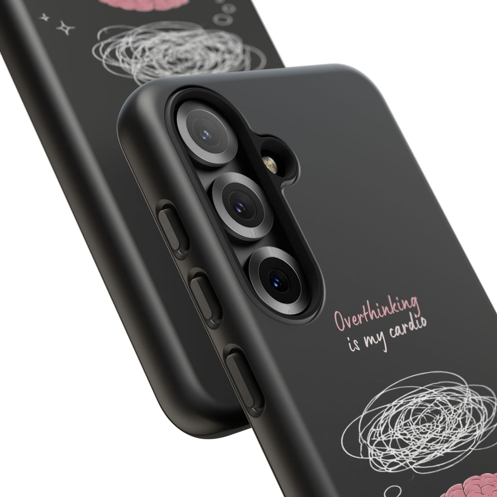 Phone Case — "Overthinking Is My Cardio" Cute Meditating Brain Protective Case