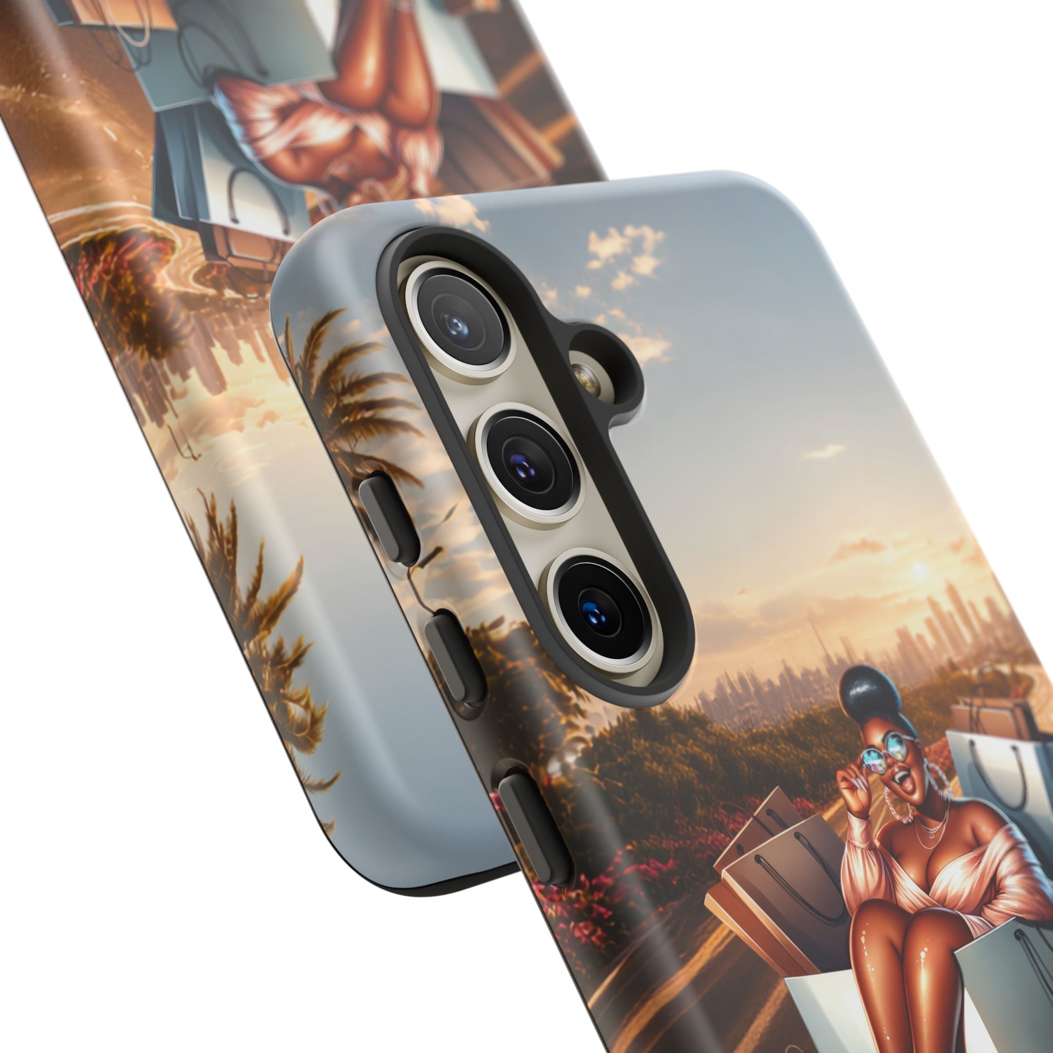 Phone Case — Chic Shopper Illustration on Cloud Background