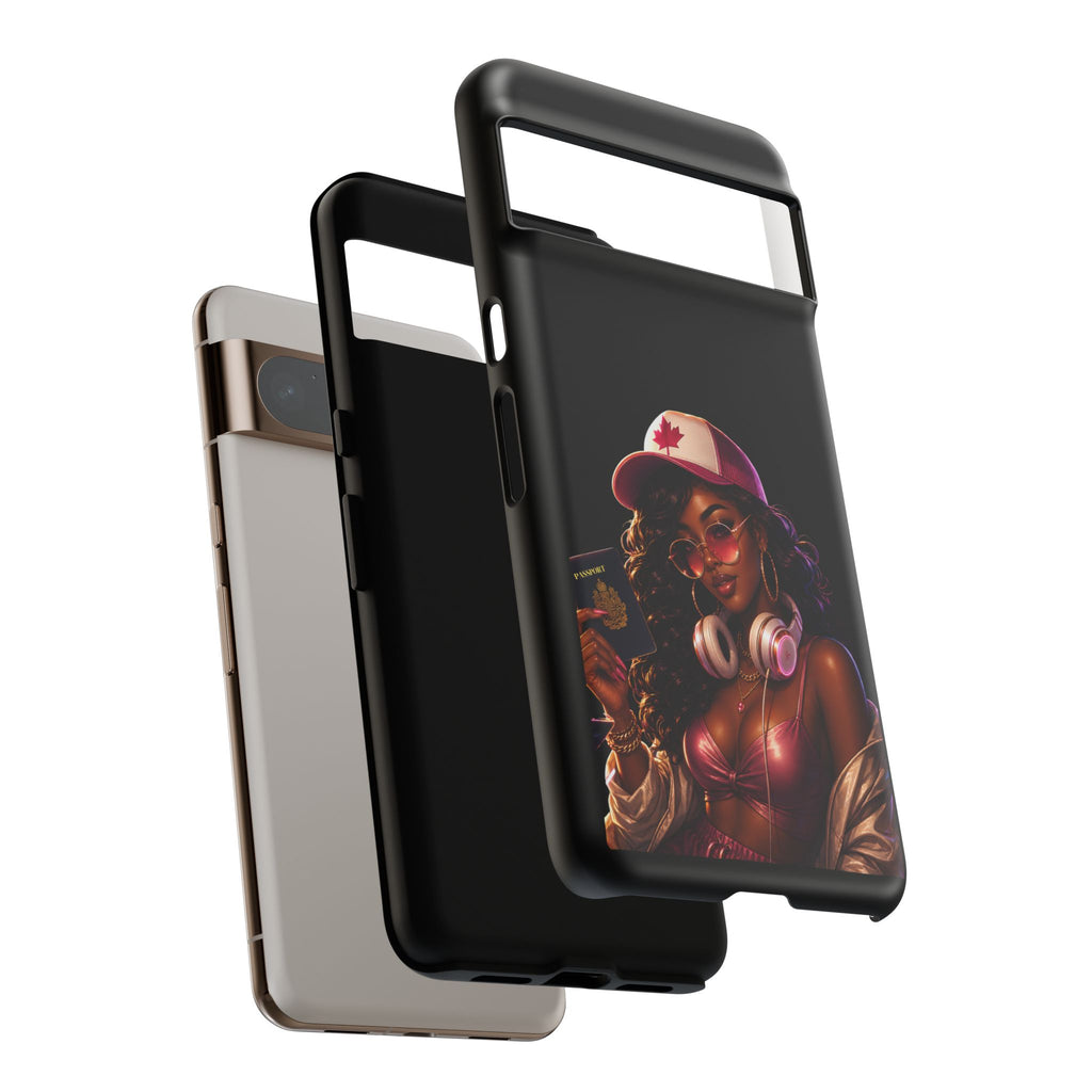 Phone Case — Stylish Urban Woman Design with Maple Cap