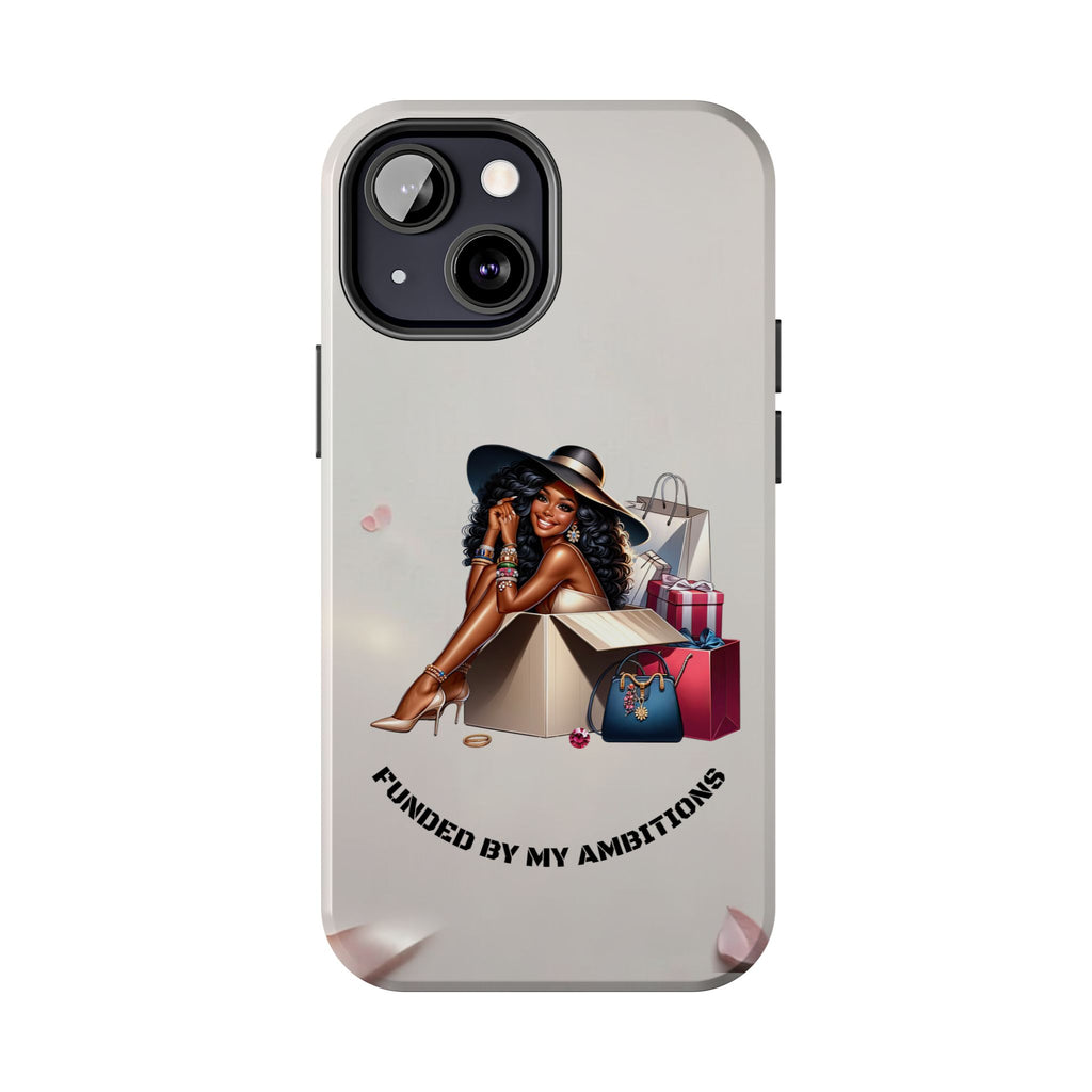 Chic Shopper Tough Phone Case — Stylish Black Woman with Shopping Bags