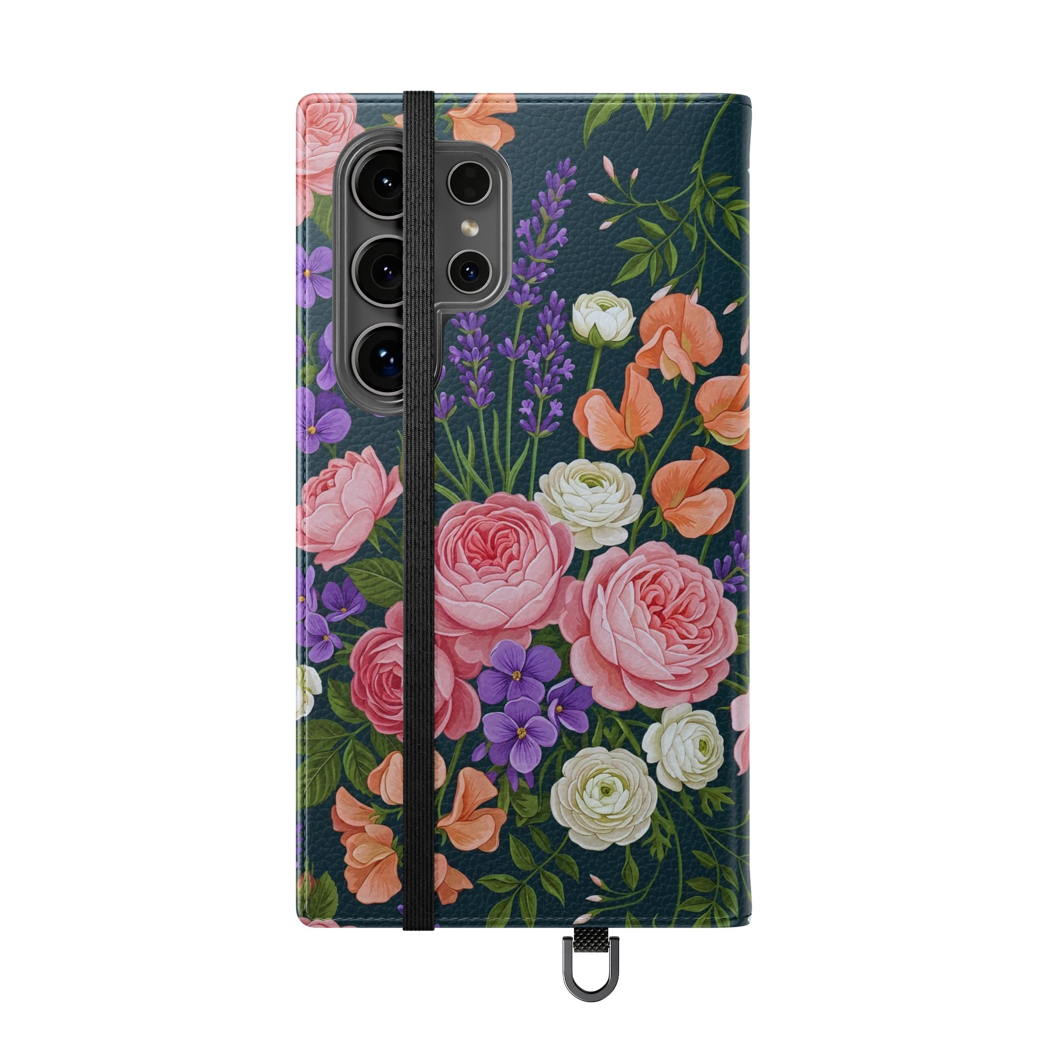Floral Flip Phone Case -Wallet Cover with Card Slots