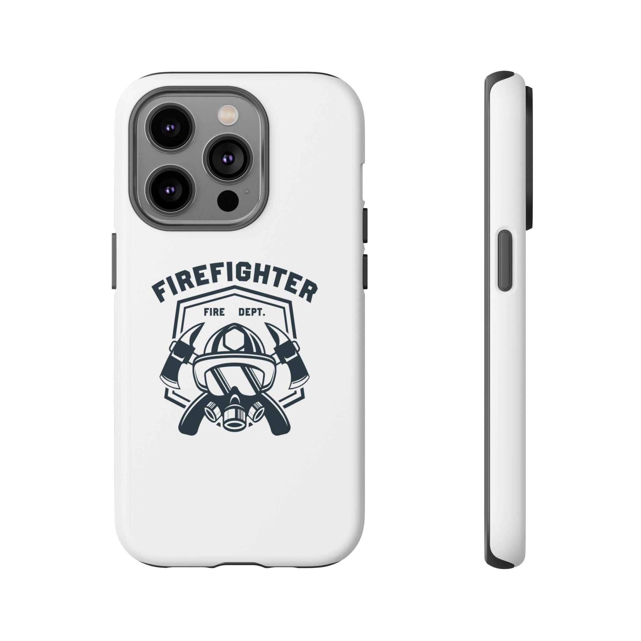 Firefighter Tough Phone Case — Fire Dept Helmet & Axes Protective Cover