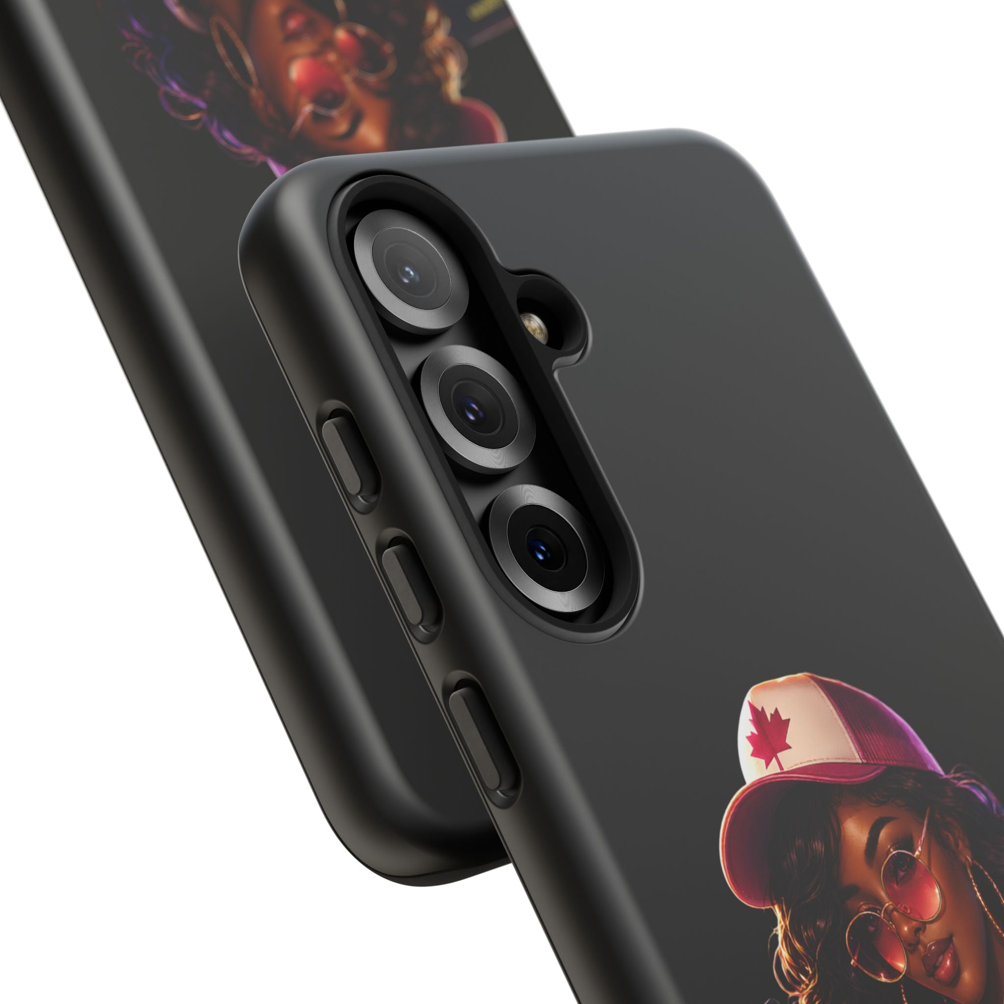 Phone Case — Stylish Urban Woman Design with Maple Cap