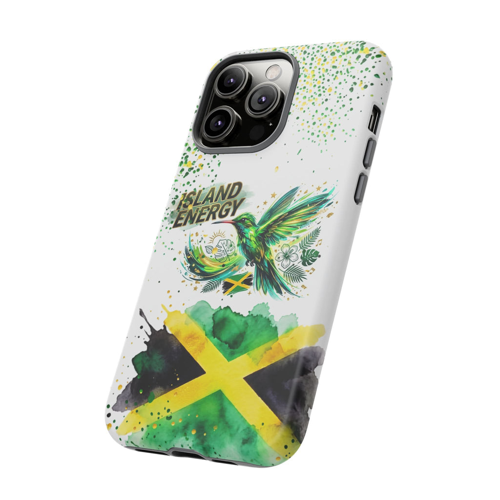 Island Energy Tough Phone Case — Colorful Hummingbird & Tropical Sunset Protective Cover