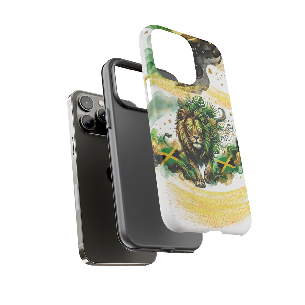 Reggae Lion Phone Case — Jamaican Flag Rasta Art Tough Phone Cover