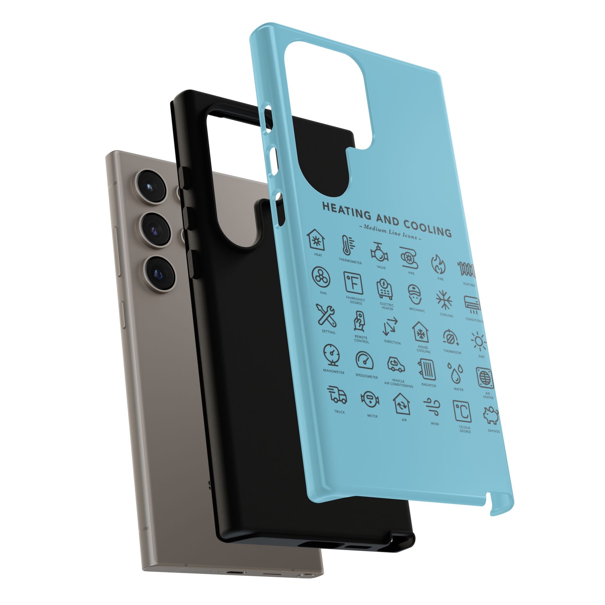 Heating and Cooling Icons Phone Case – HVAC Technician Protective Phone Cover