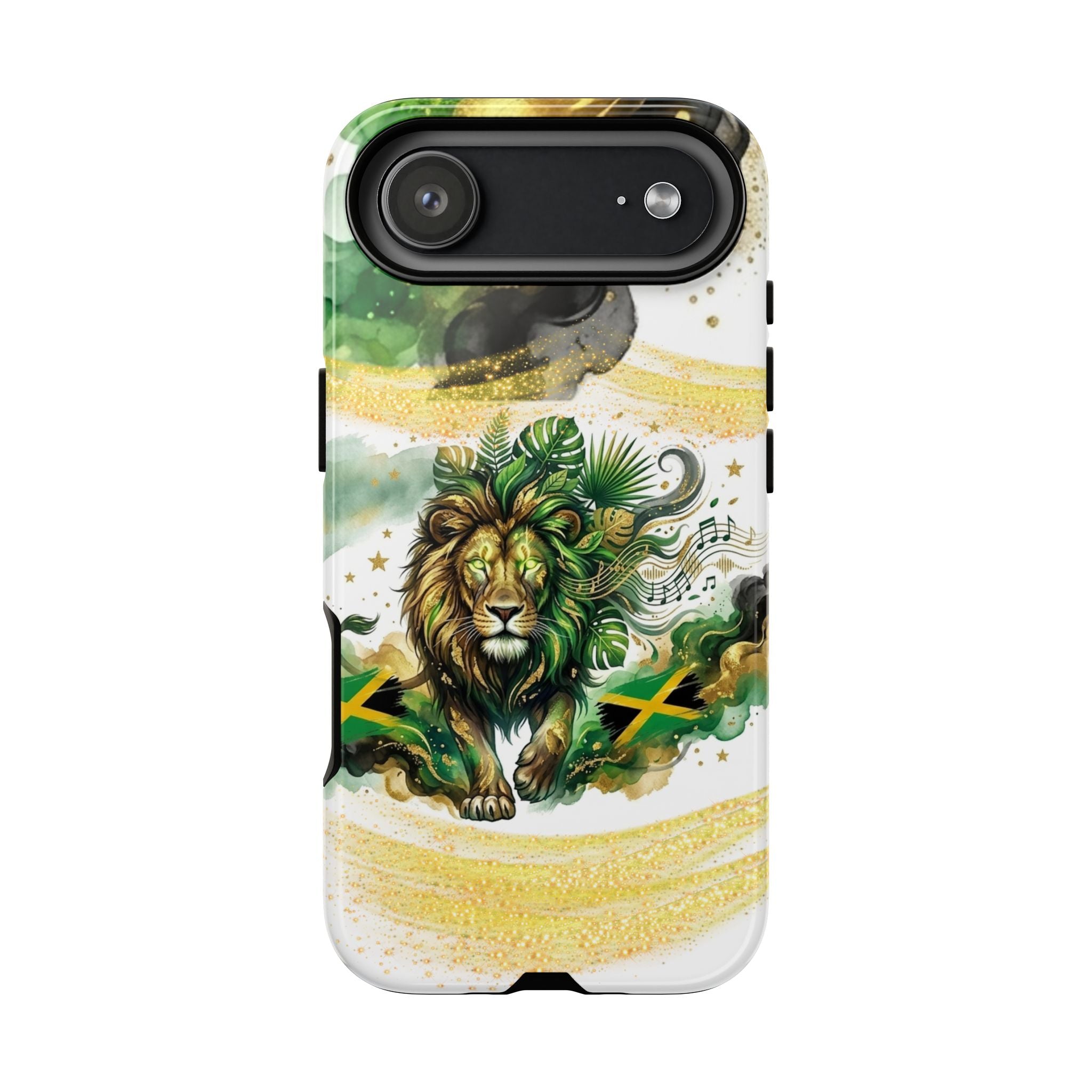 Reggae Lion Phone Case — Jamaican Flag Rasta Art Tough Phone Cover