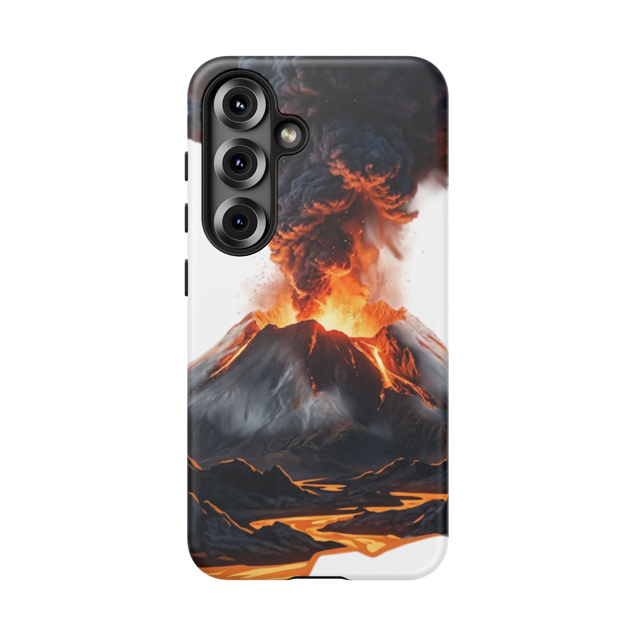 Volcano Eruption Tough Phone Case — Fiery Lava Protective Cover
