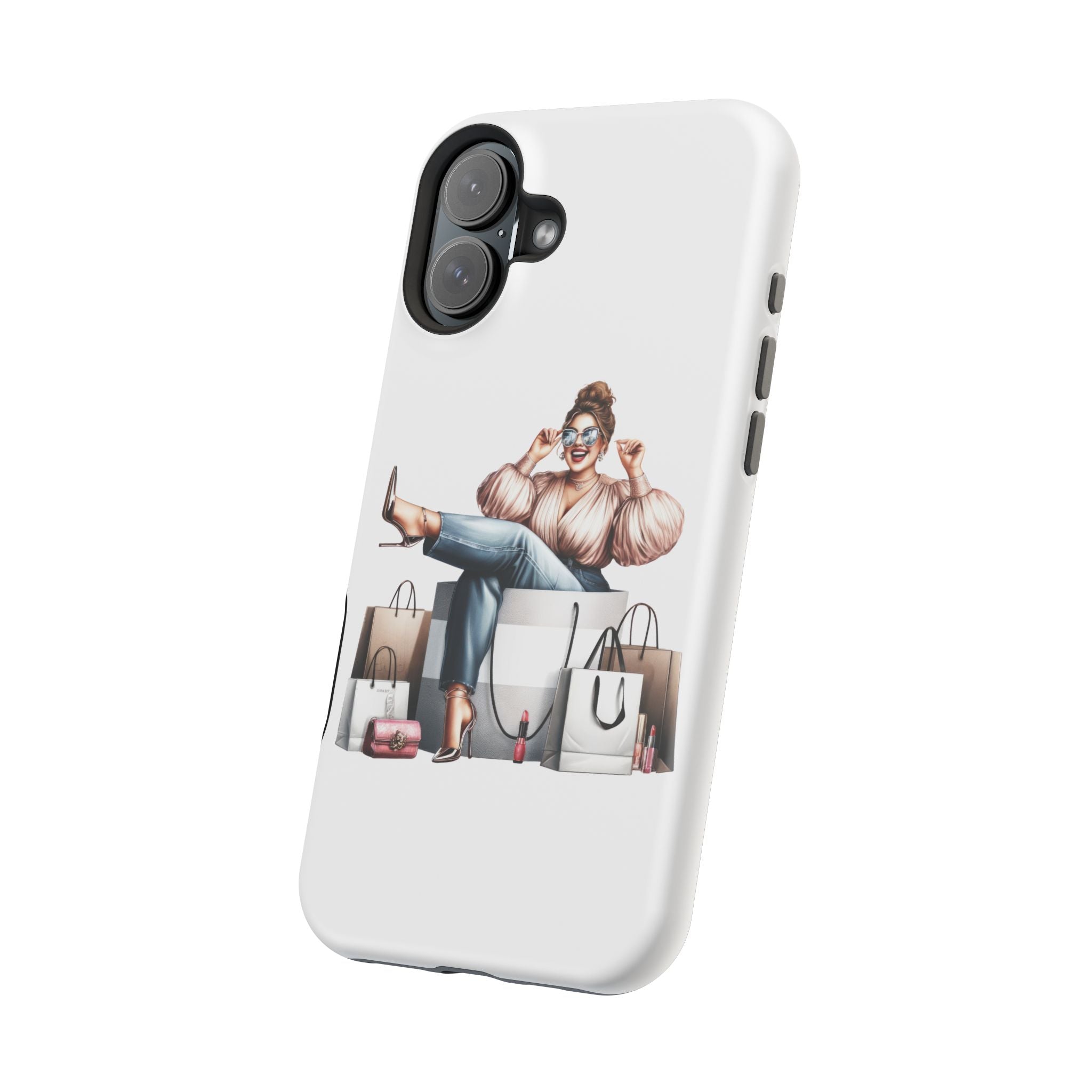 Magnetic Impact-Resistant Case — Luxury Shopper Goddess on Clouds Phone Cover