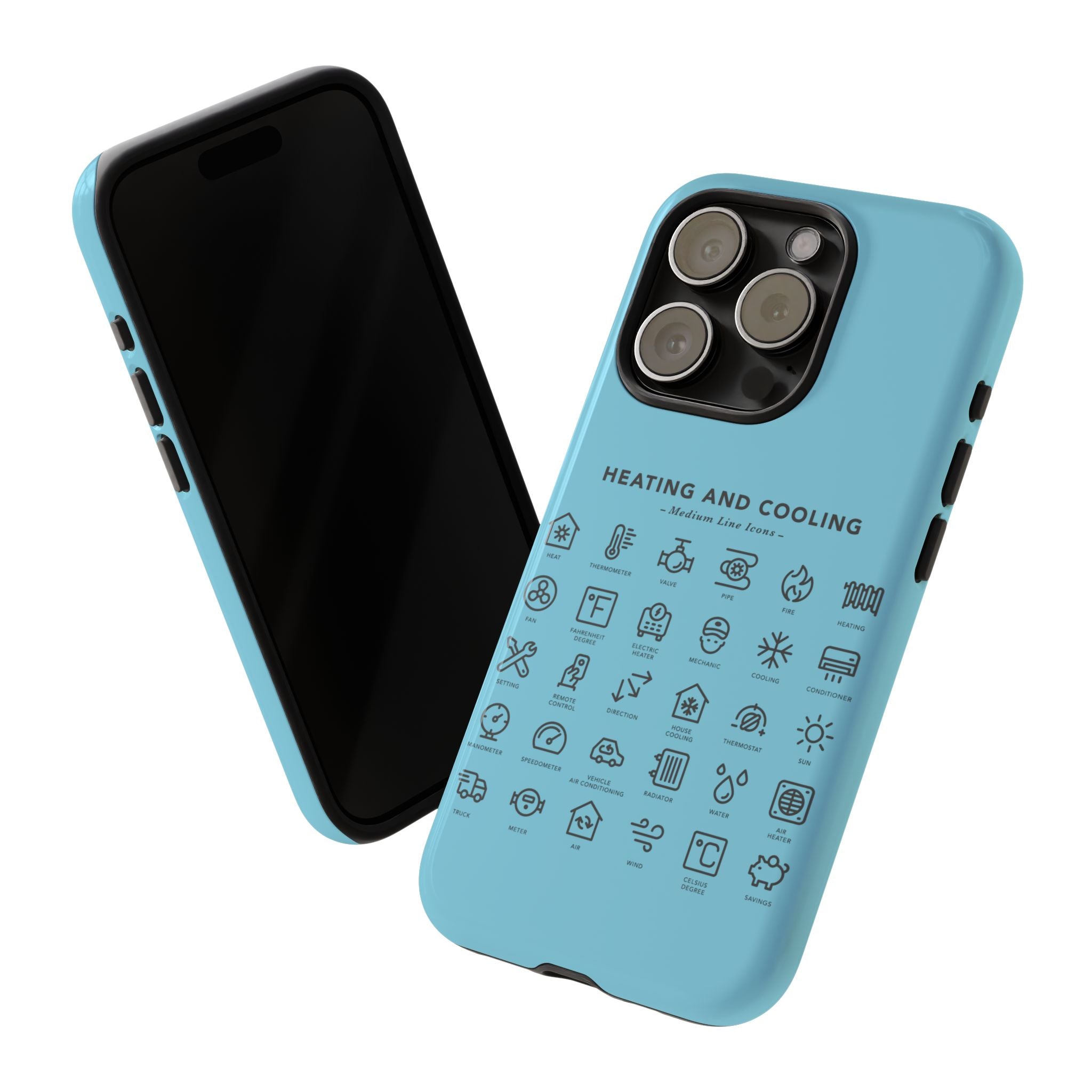 Heating and Cooling Icons Phone Case – HVAC Technician Protective Phone Cover