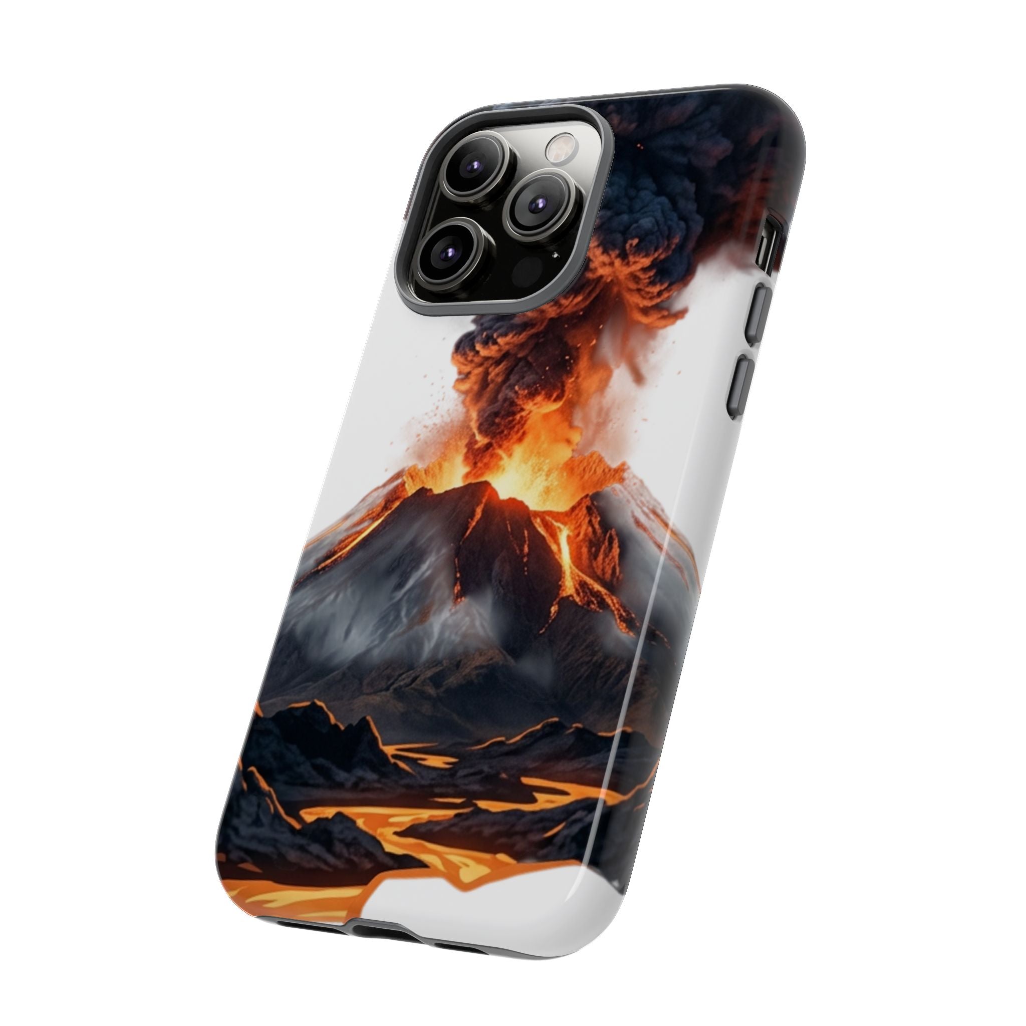Volcano Eruption Tough Phone Case — Fiery Lava Protective Cover