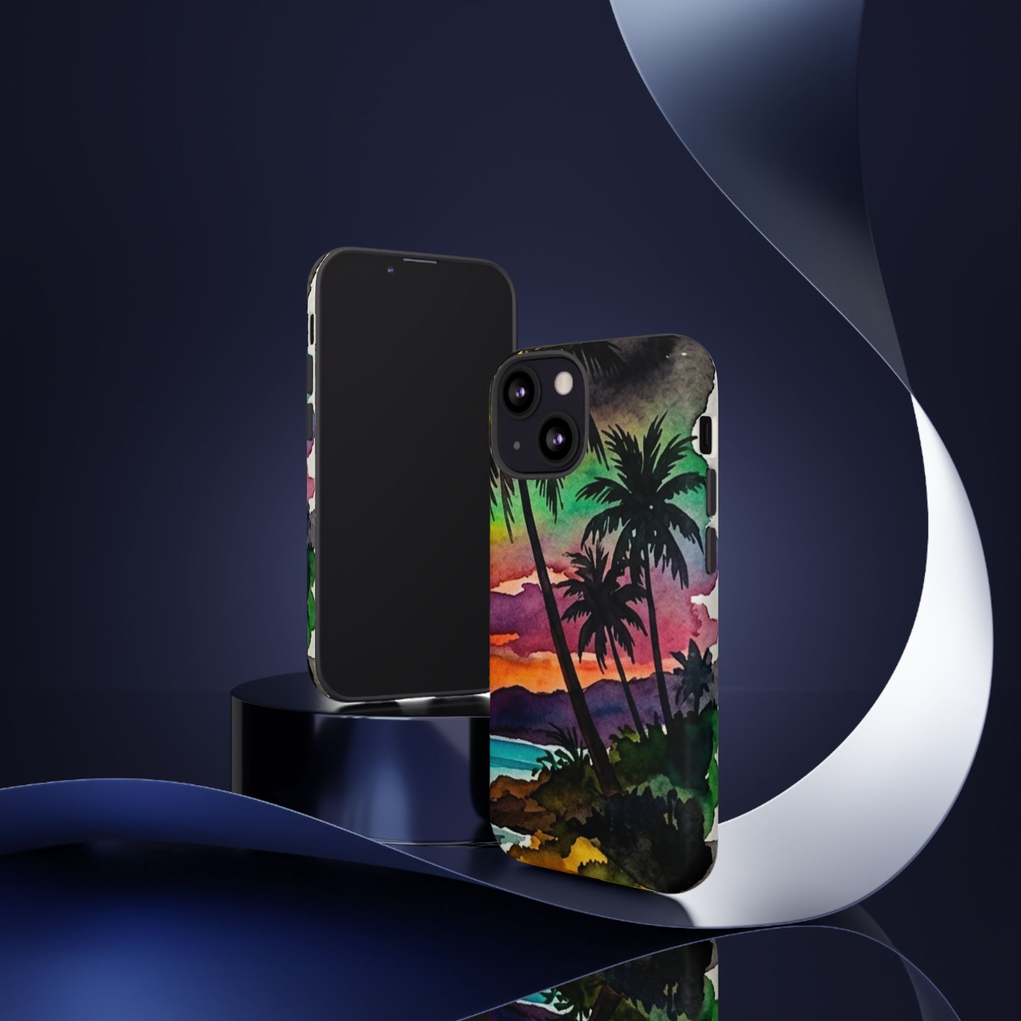 Tropical Sunset Phone Case – Palm Tree Beach Protective Cover