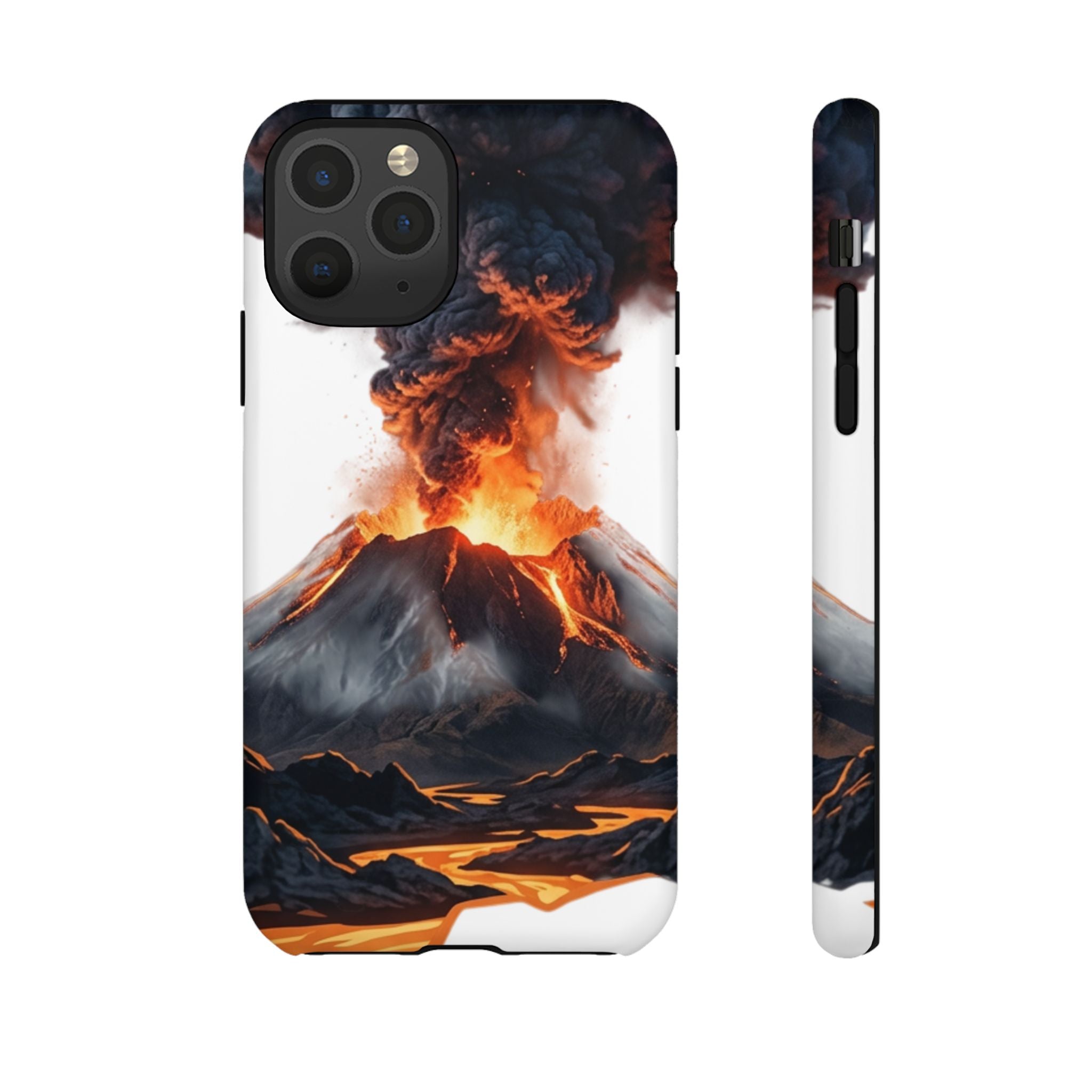 Volcano Eruption Tough Phone Case — Fiery Lava Protective Cover
