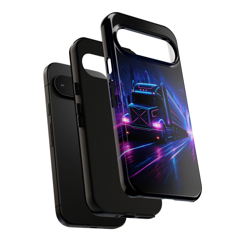Neon Retro Rig Phone Case — Trucker Semi Truck Nightscape Protective Case