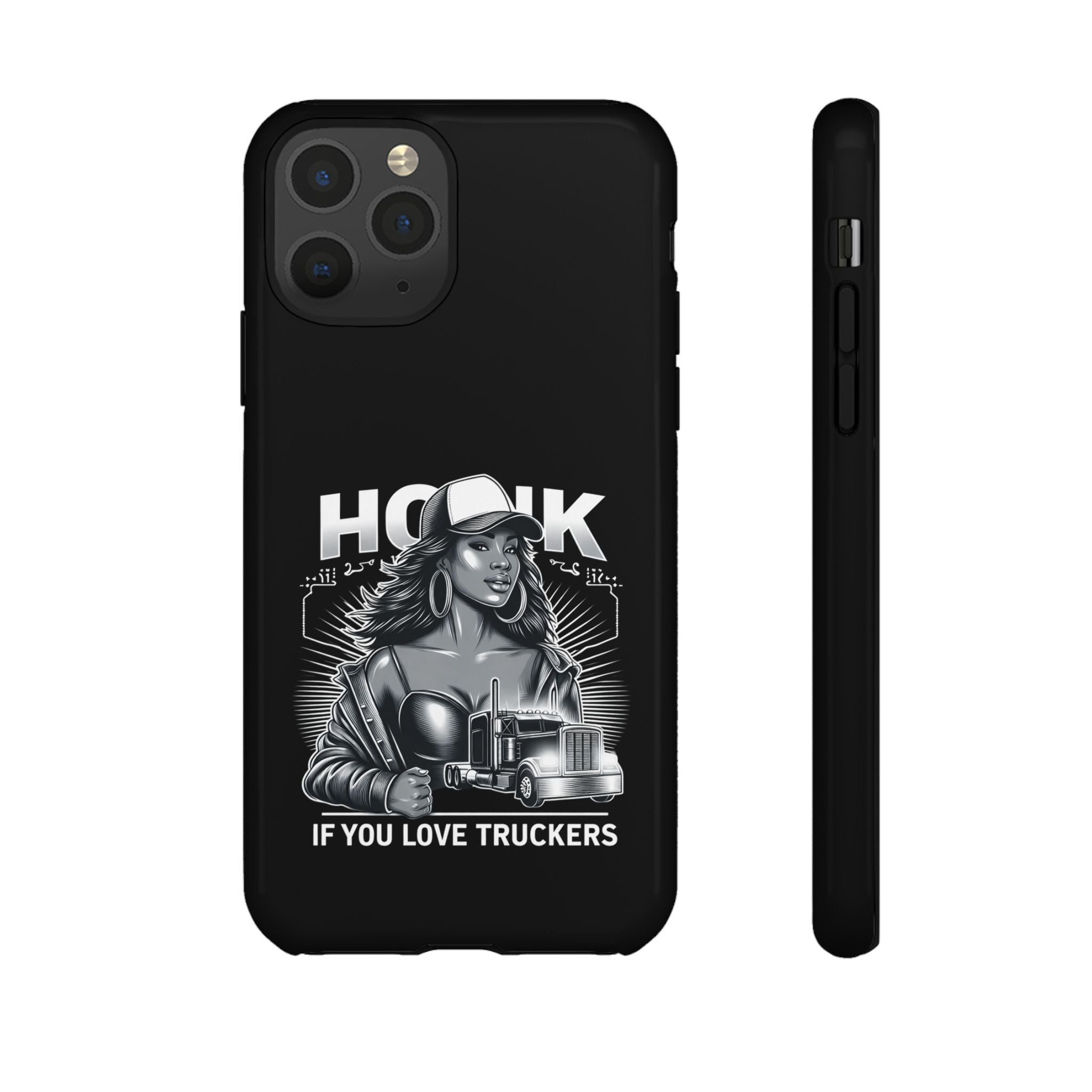 Phone Case — 'Honk' Trucker Girl Retro Semi Truck Protective Case