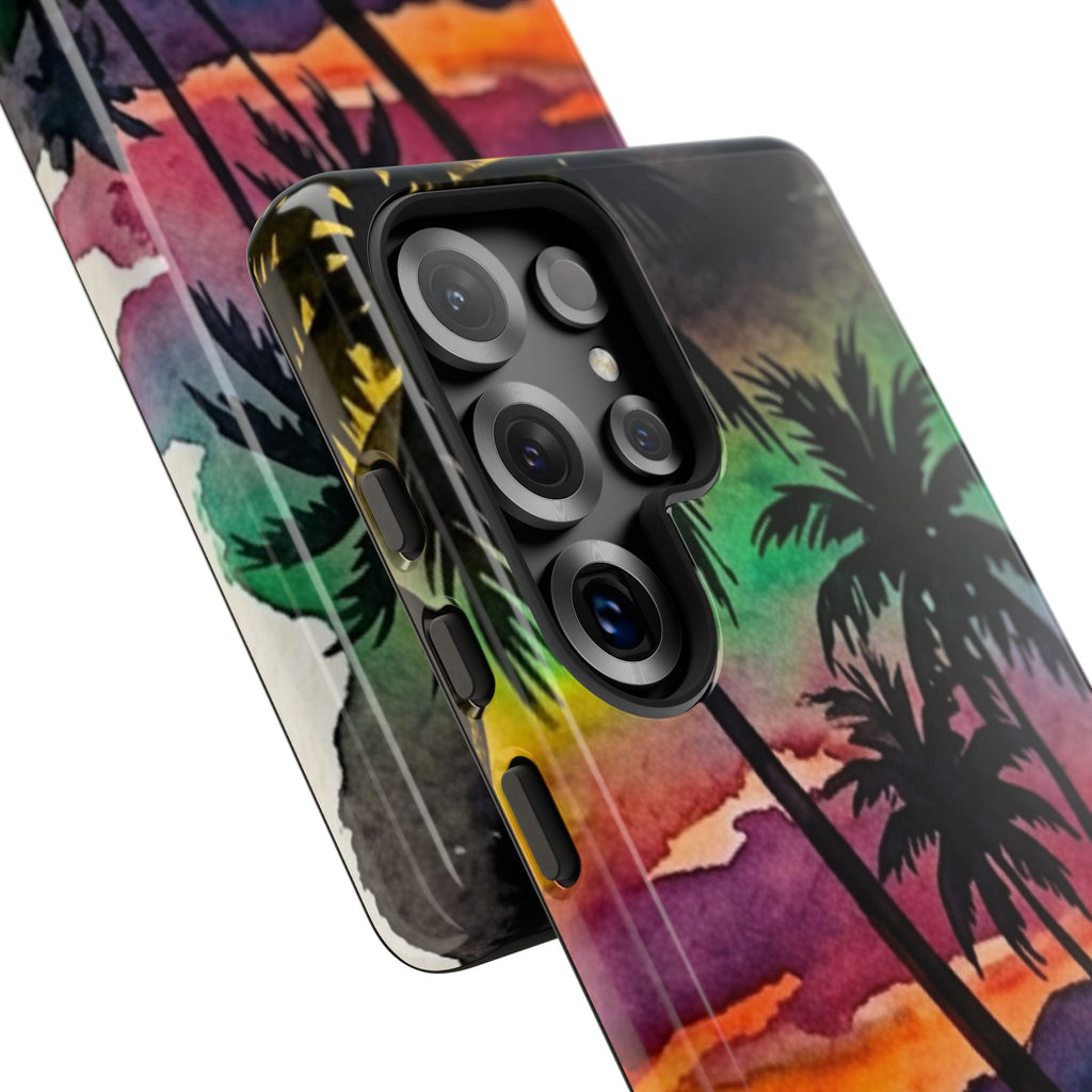 Tropical Sunset Phone Case – Palm Tree Beach Protective Cover