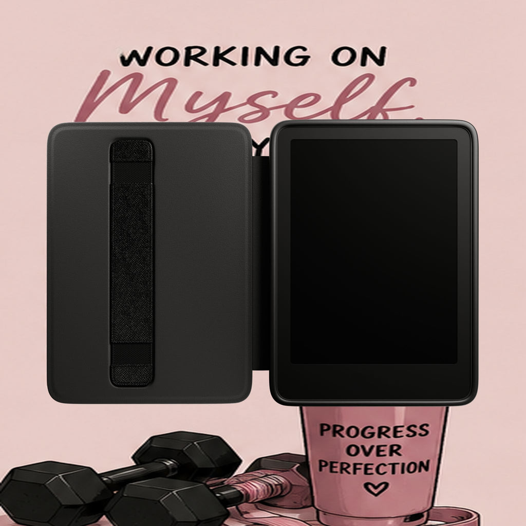 Kindle Case — "Working on Myself" Self-Care Protective Cover