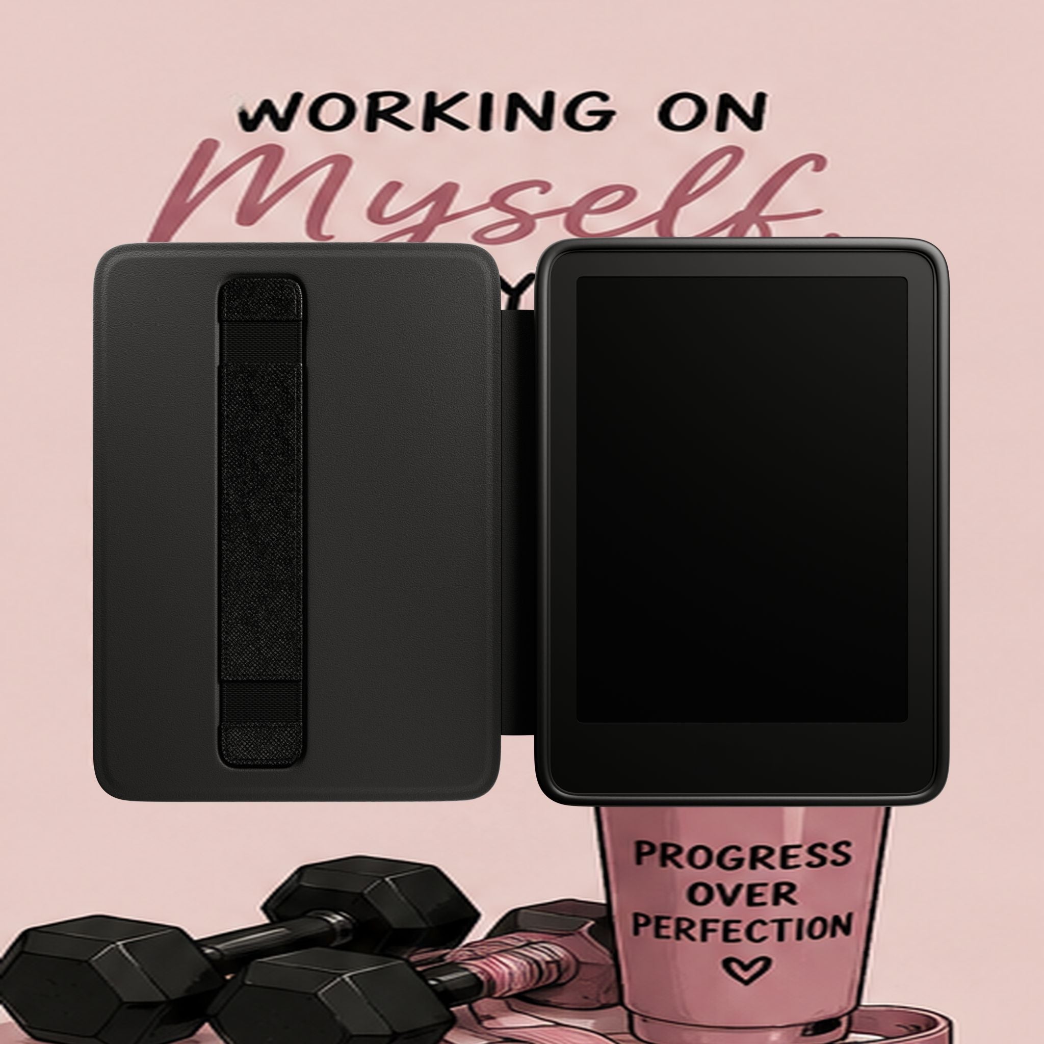 Kindle Case — "Working on Myself" Self-Care Protective Cover