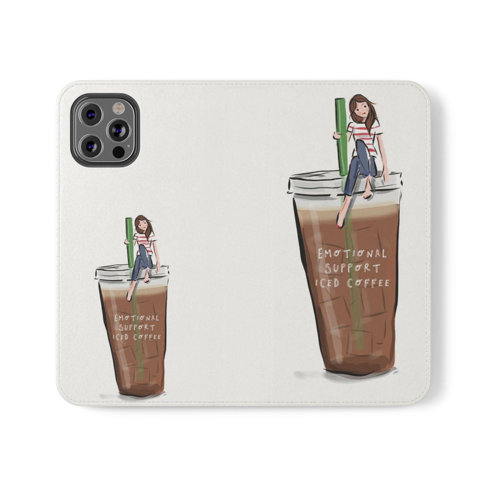 Flip Case — "Emotional Support Iced Coffee" Phone Wallet Case